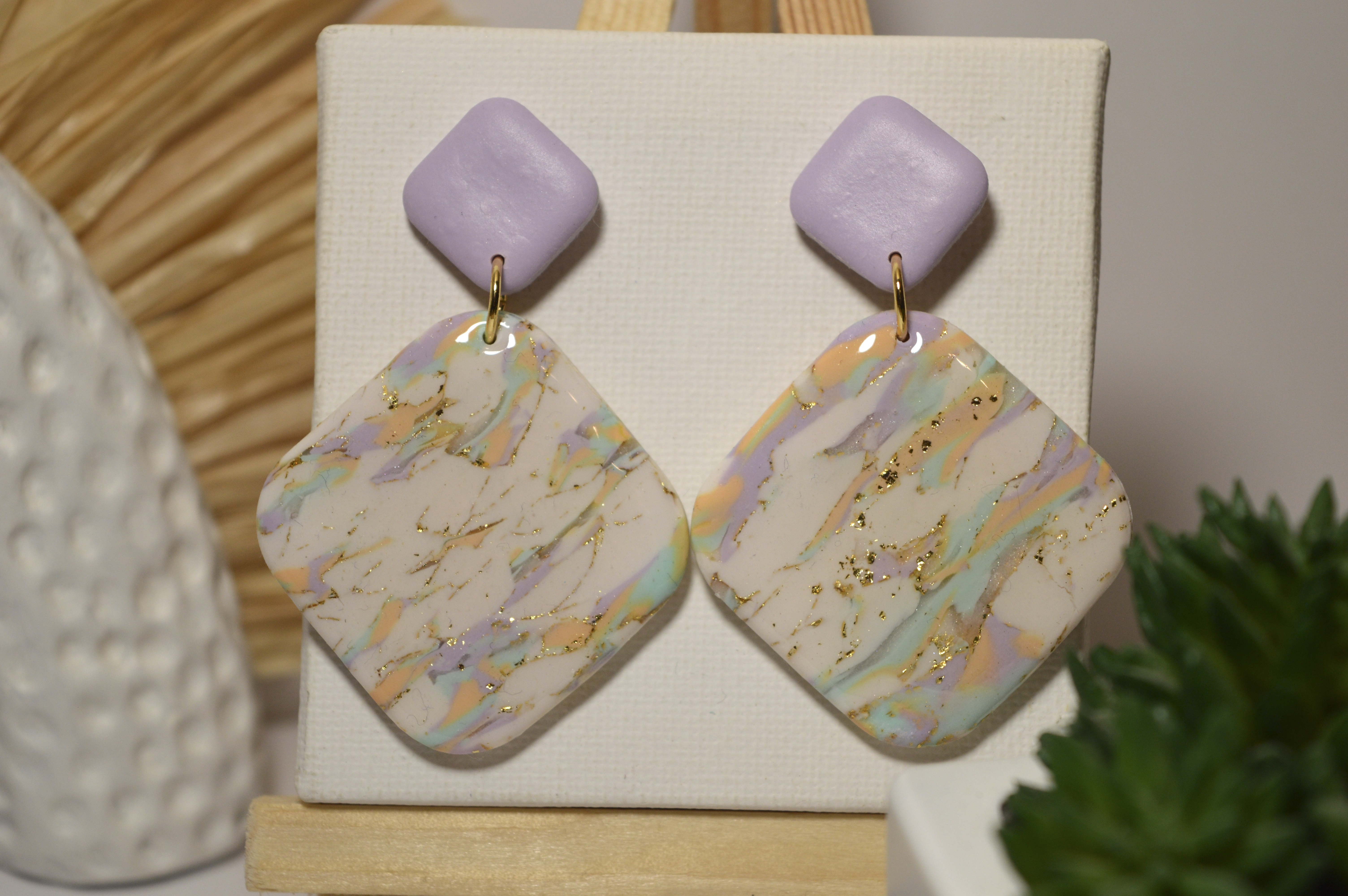 Boucles d'oreilles Raymonde aux couleurs pastels