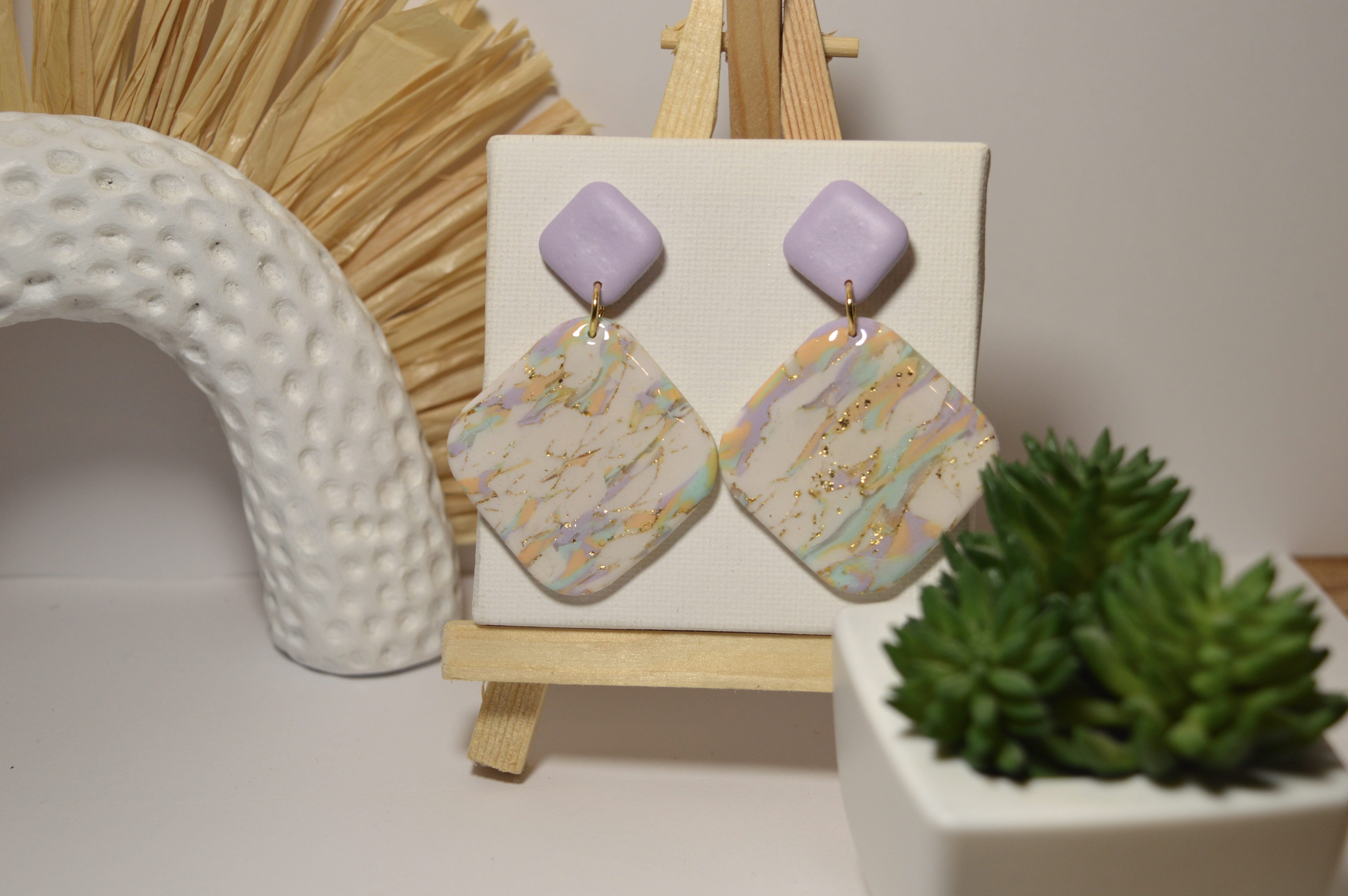 Boucles d'oreilles Raymonde aux couleurs pastels