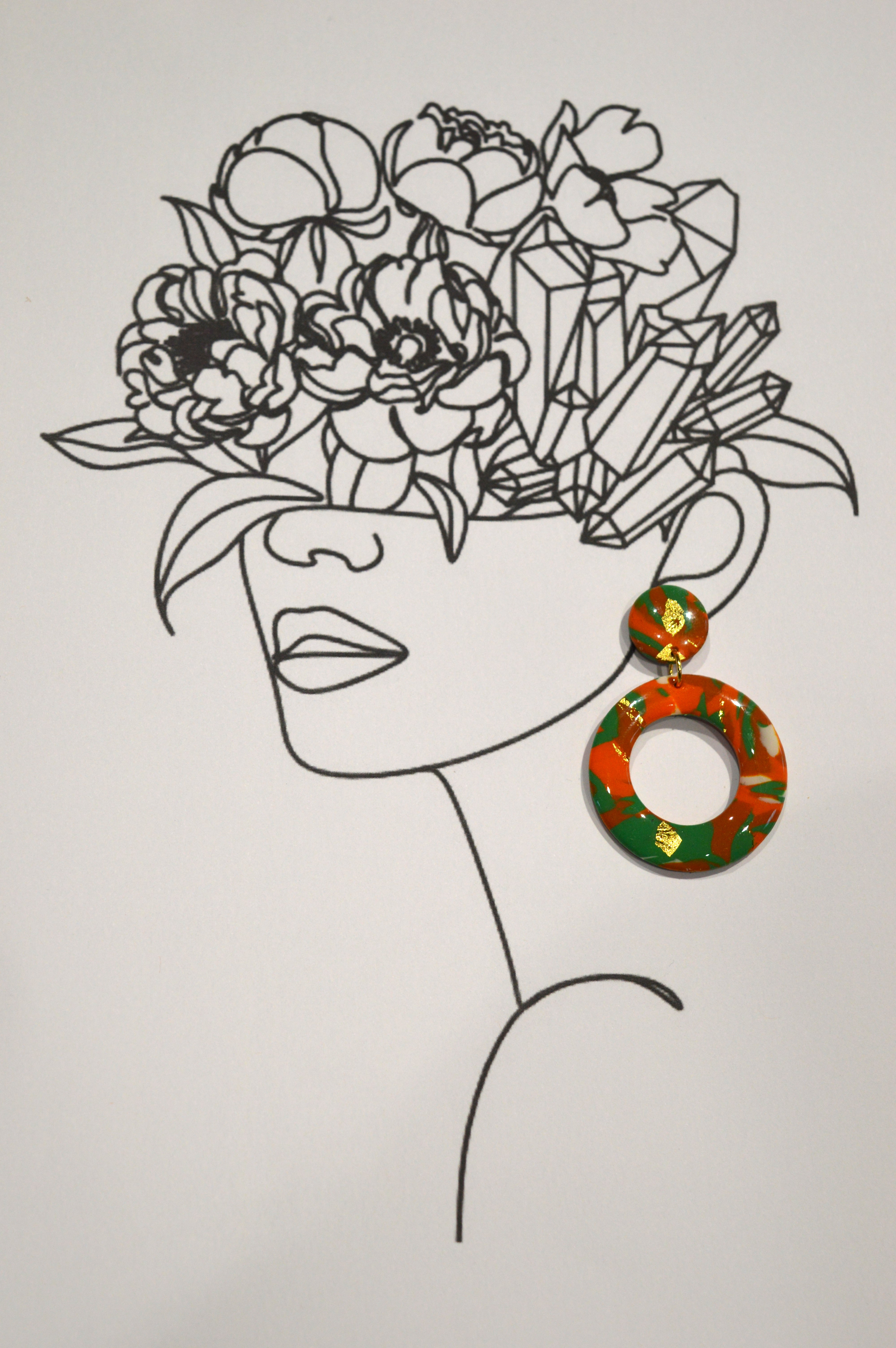 Boucles d'oreilles Yvette style automnal