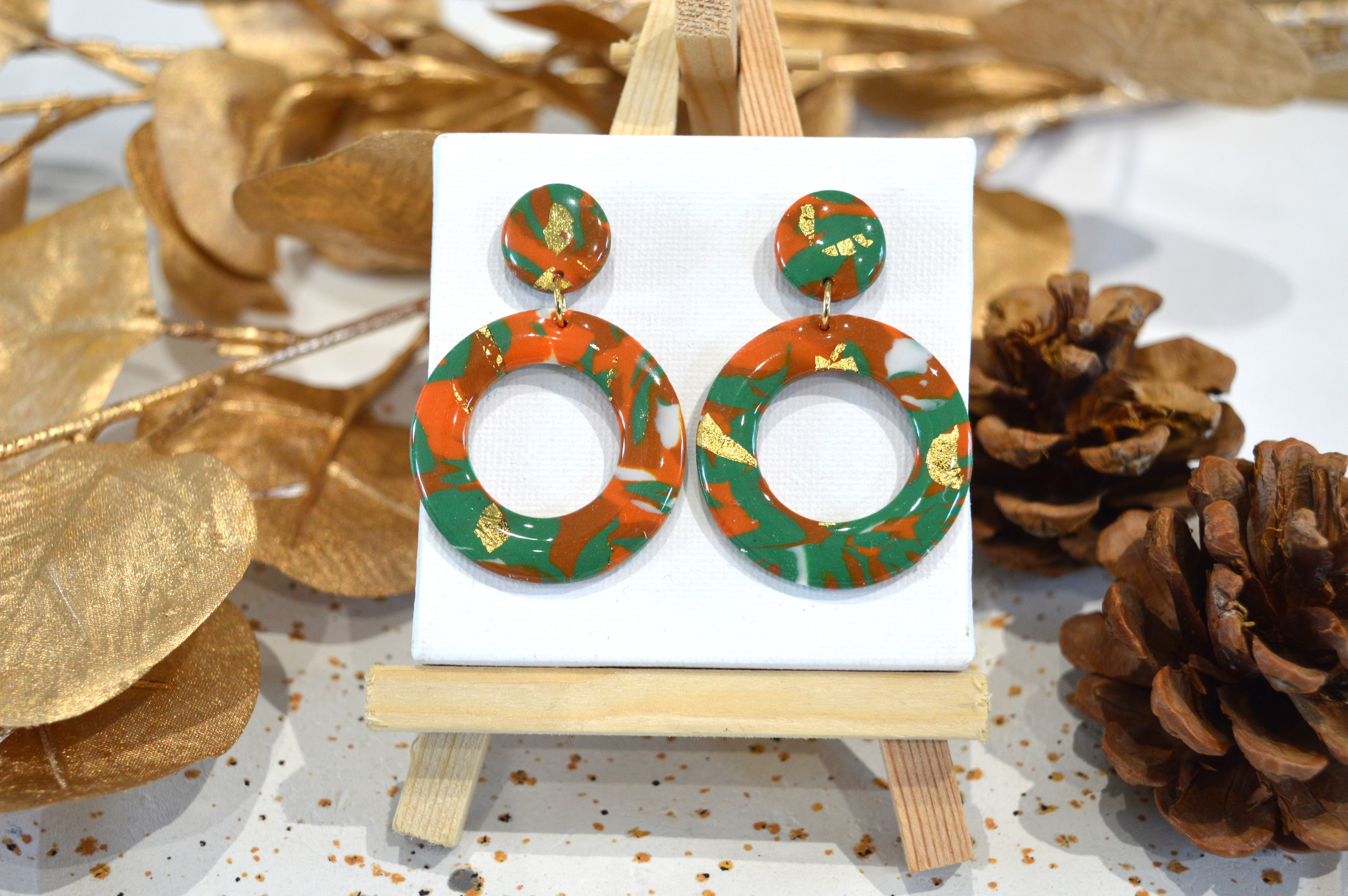 Boucles d'oreilles Yvette style automnal