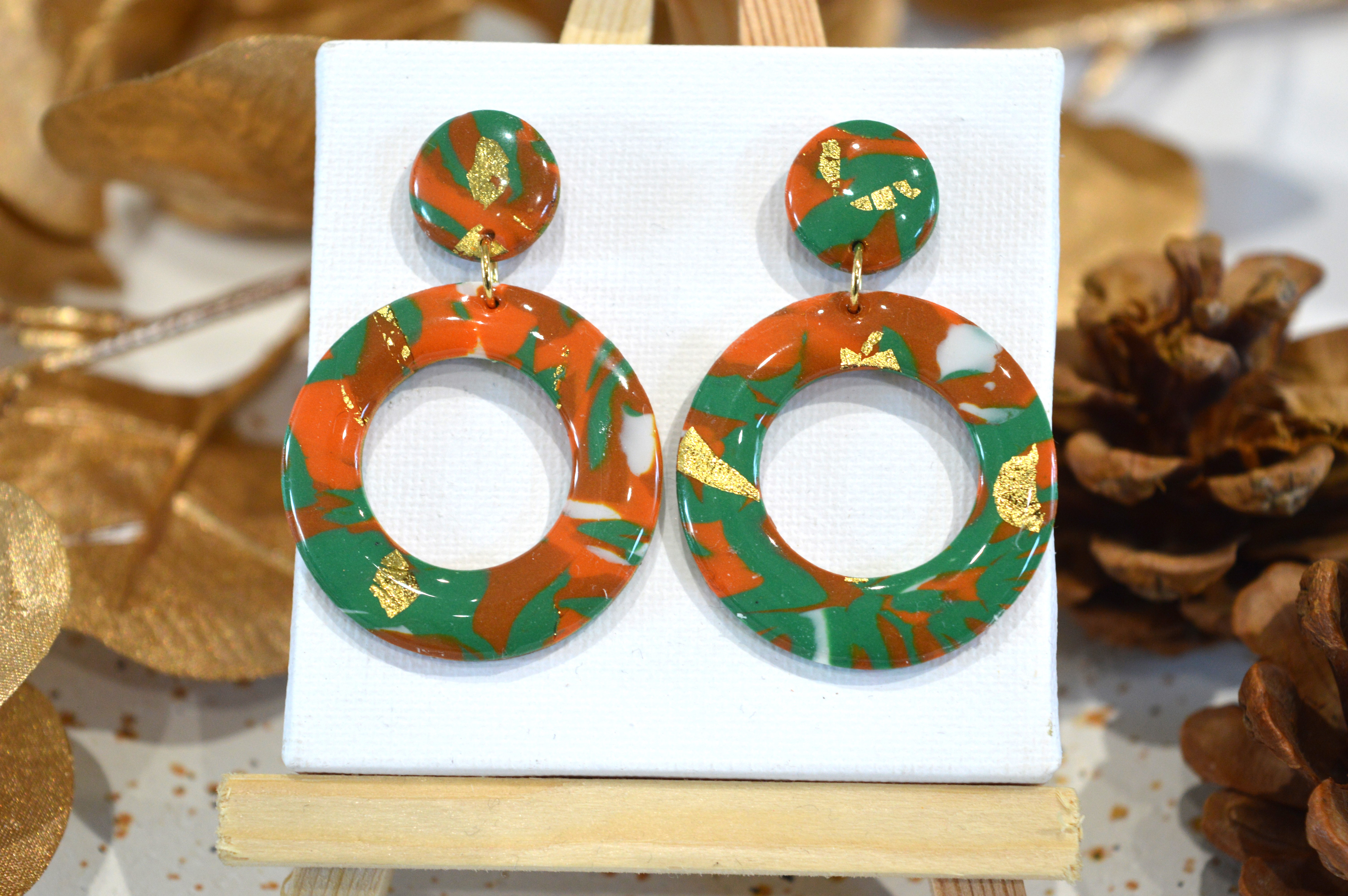 Boucles d'oreilles Yvette style automnal