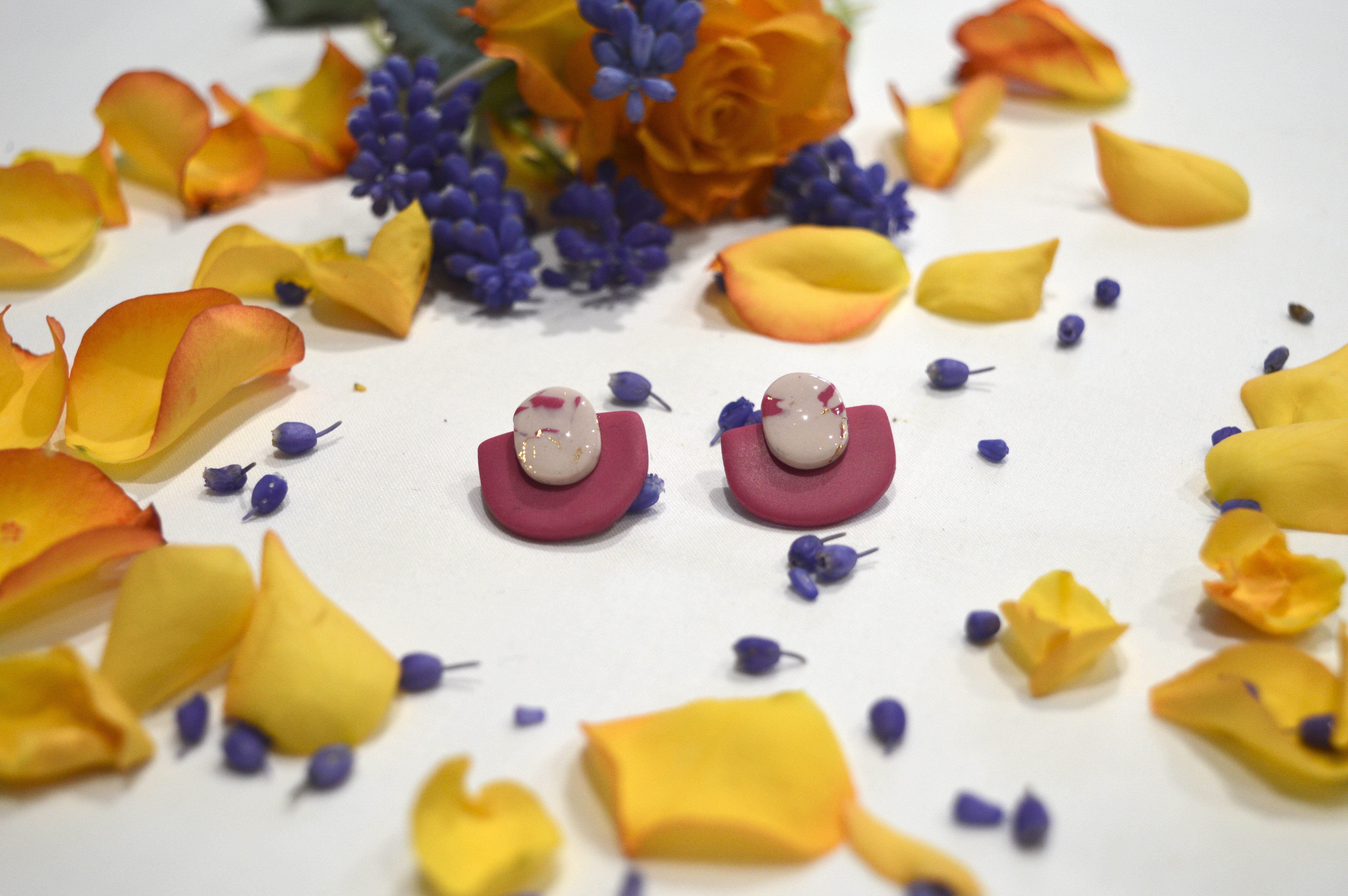 Puces marbré fuschia et uni