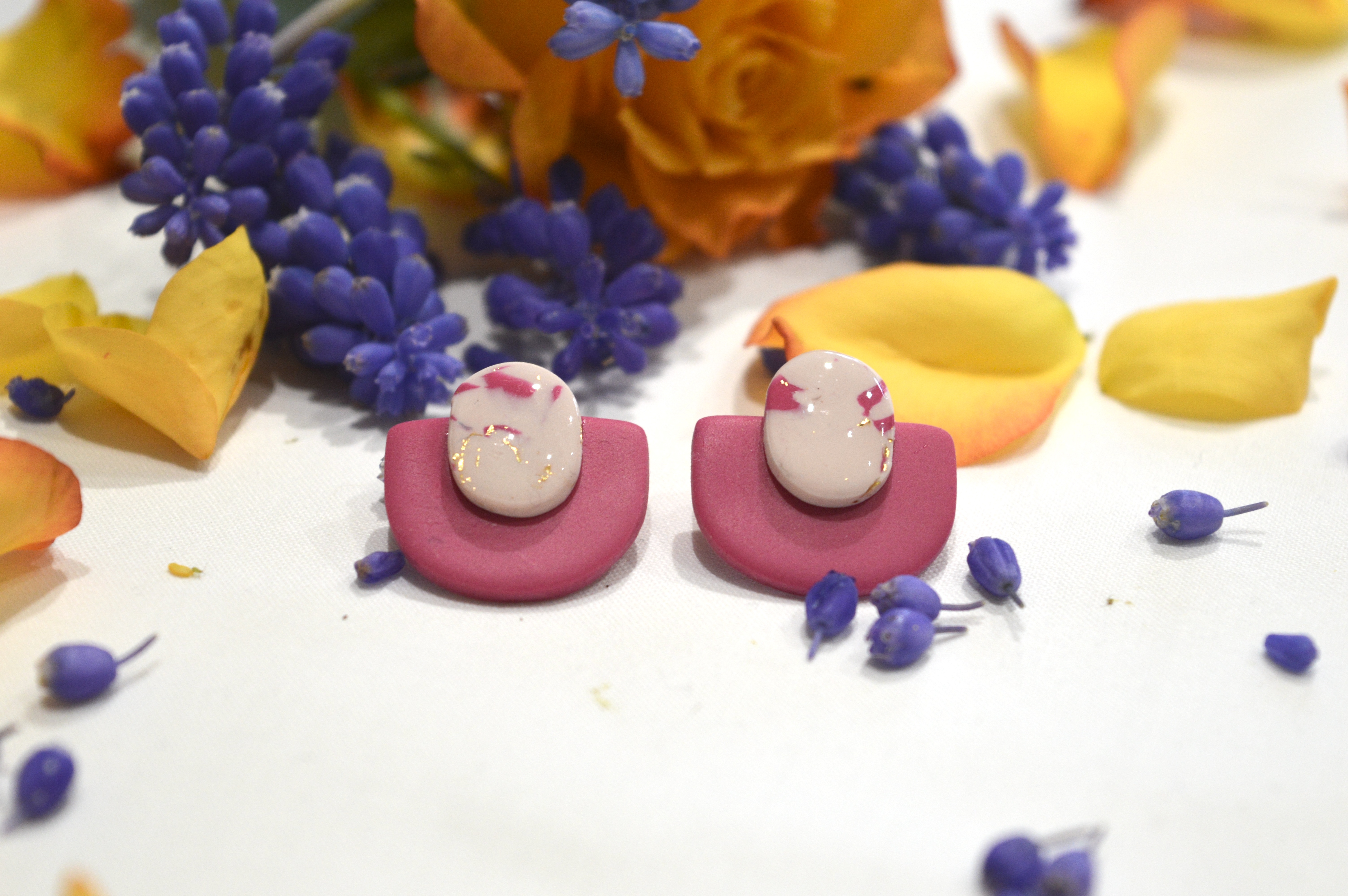 Puces marbré fuschia et uni
