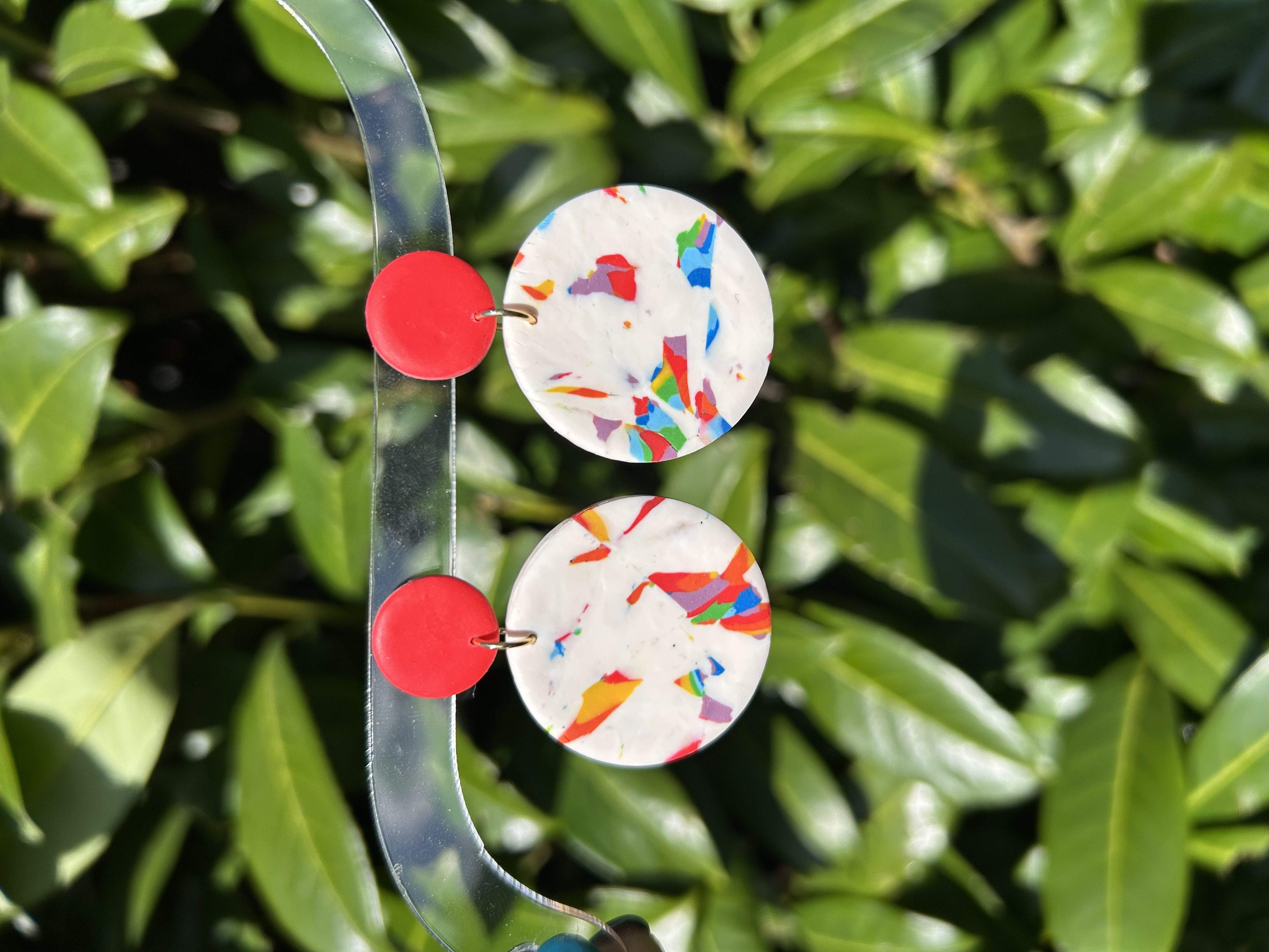 Boucles d'oreilles Micheline marbré arc en ciel 