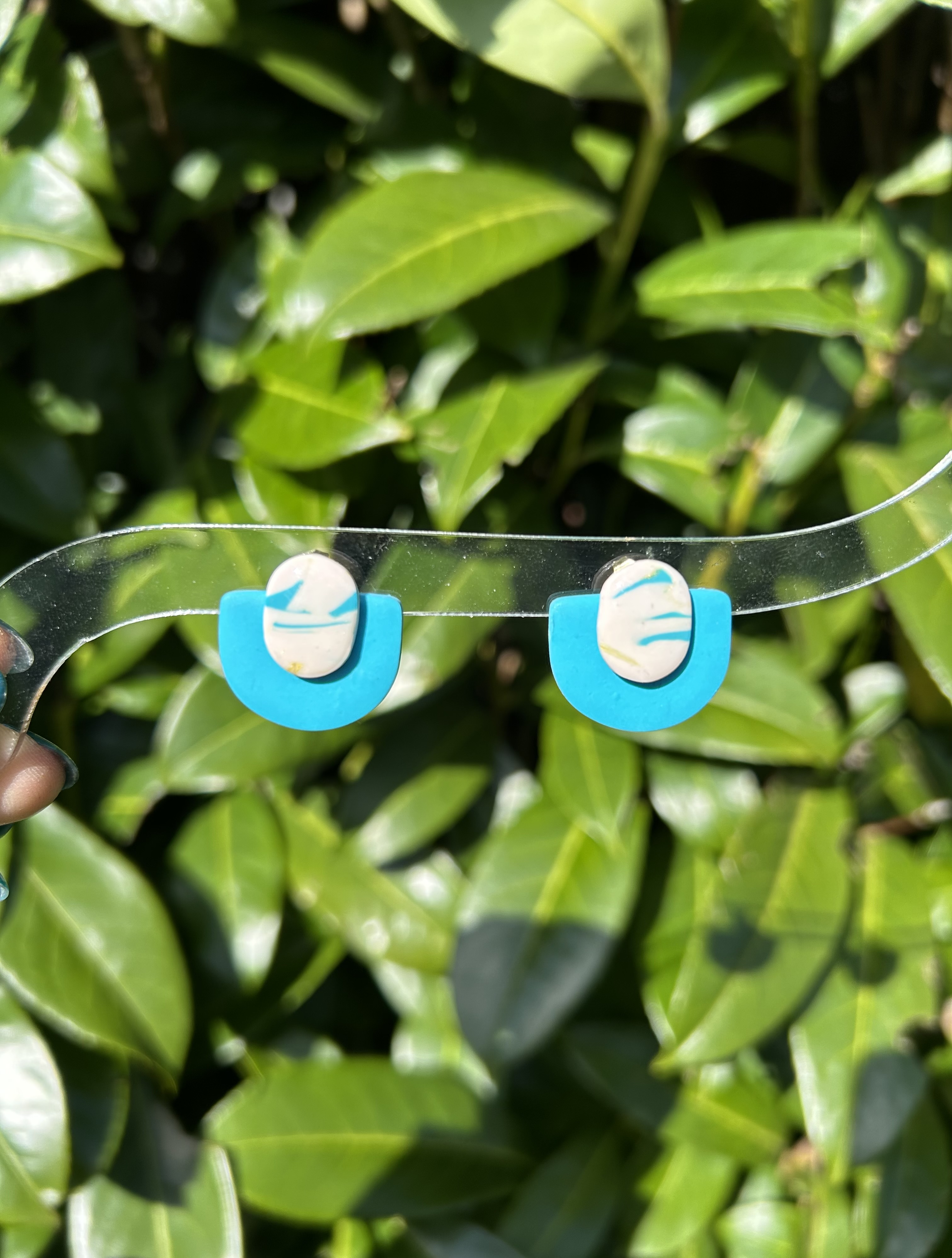Puces d’oreilles bleue uni et marbré 