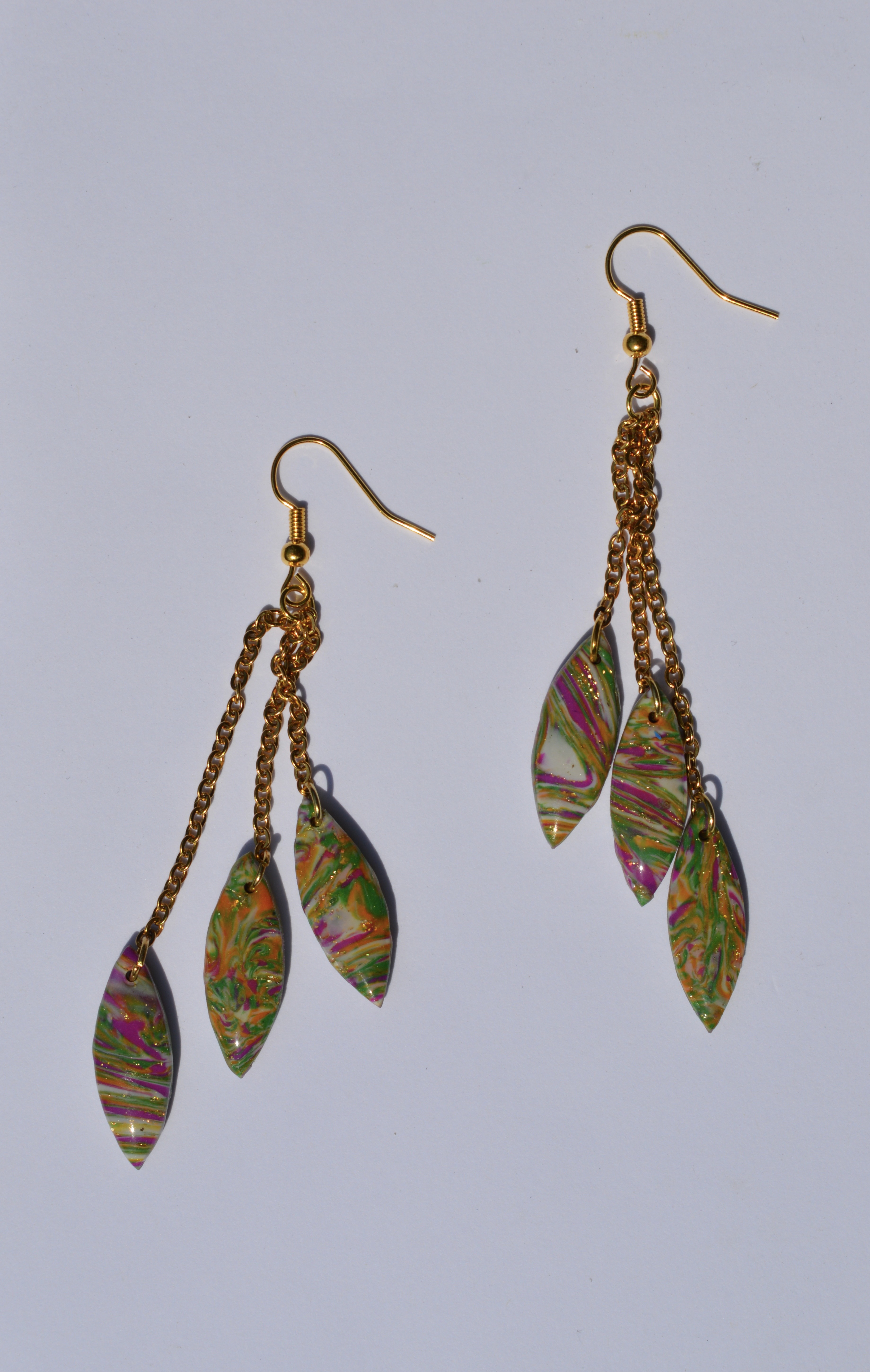Boucles d’oreilles Charlotte à dominante verte