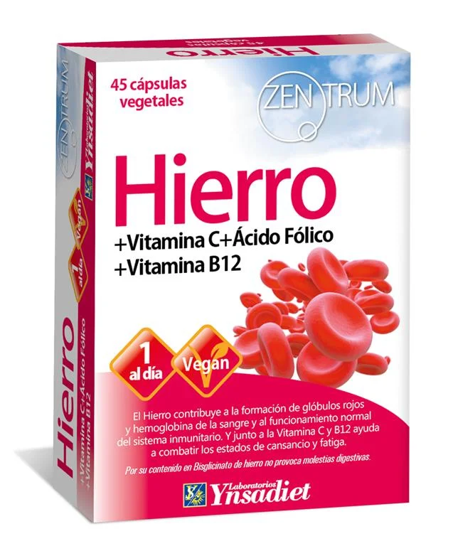 Hierro 45 capsulas. vegetales