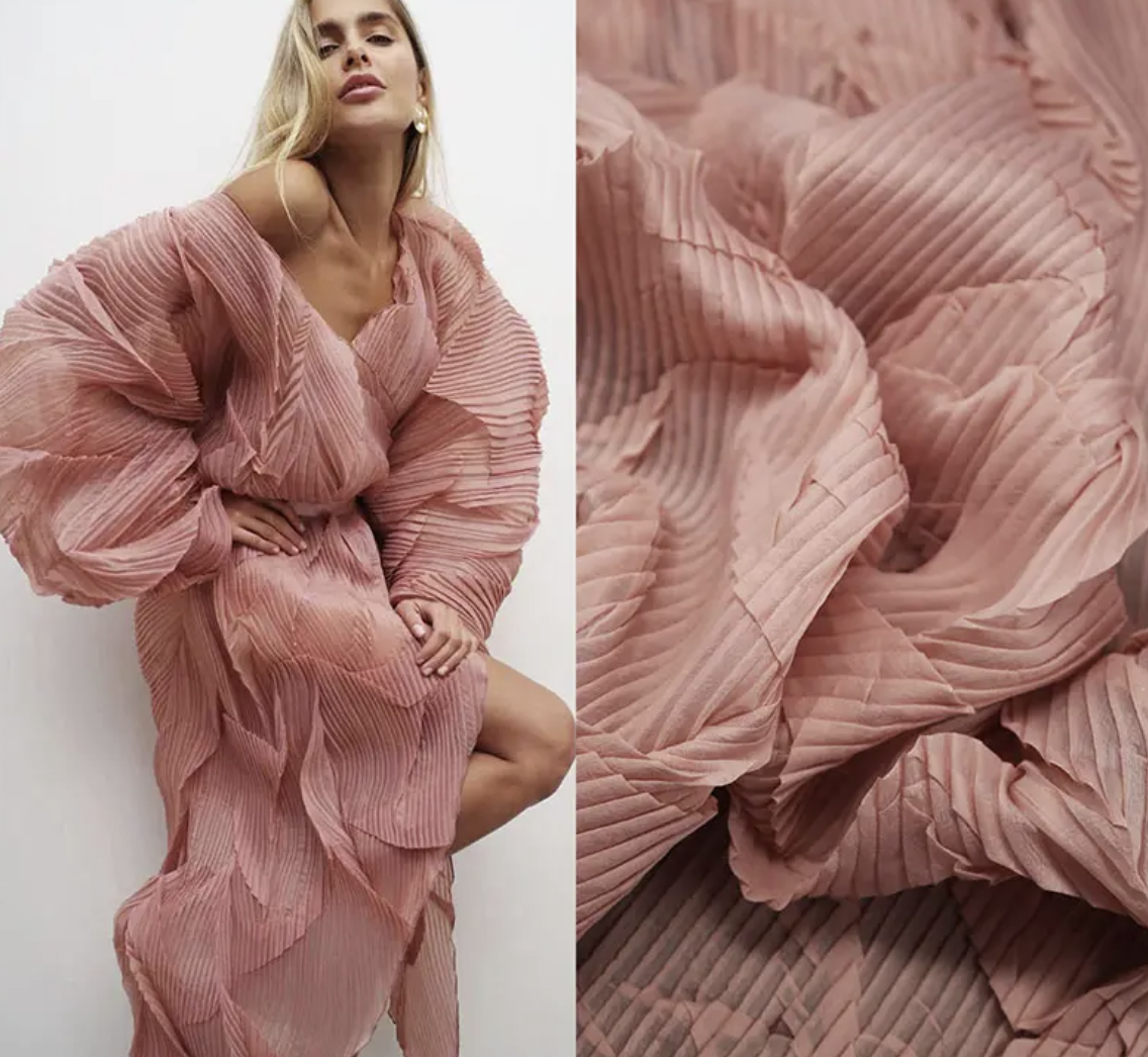 Elegant Pleated Satin Dress