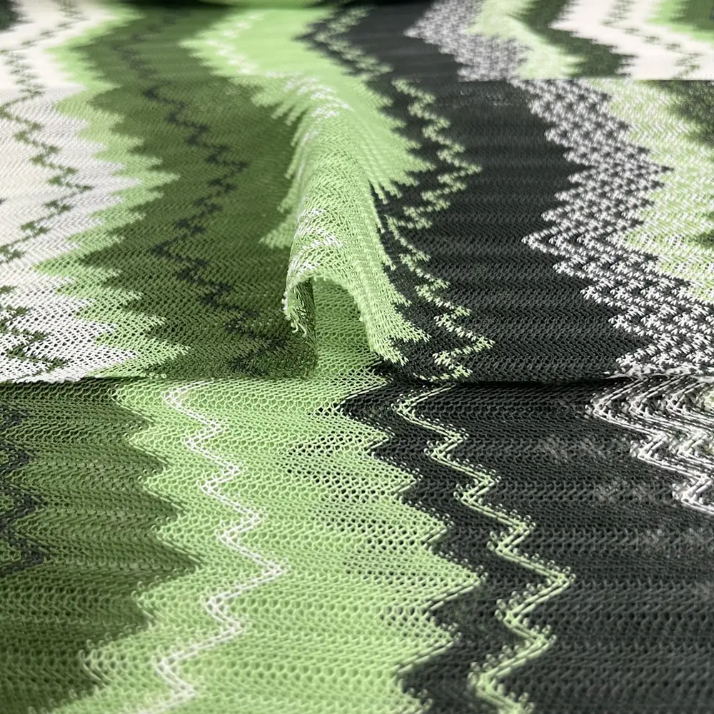 Green and Black Zigzag Fabric