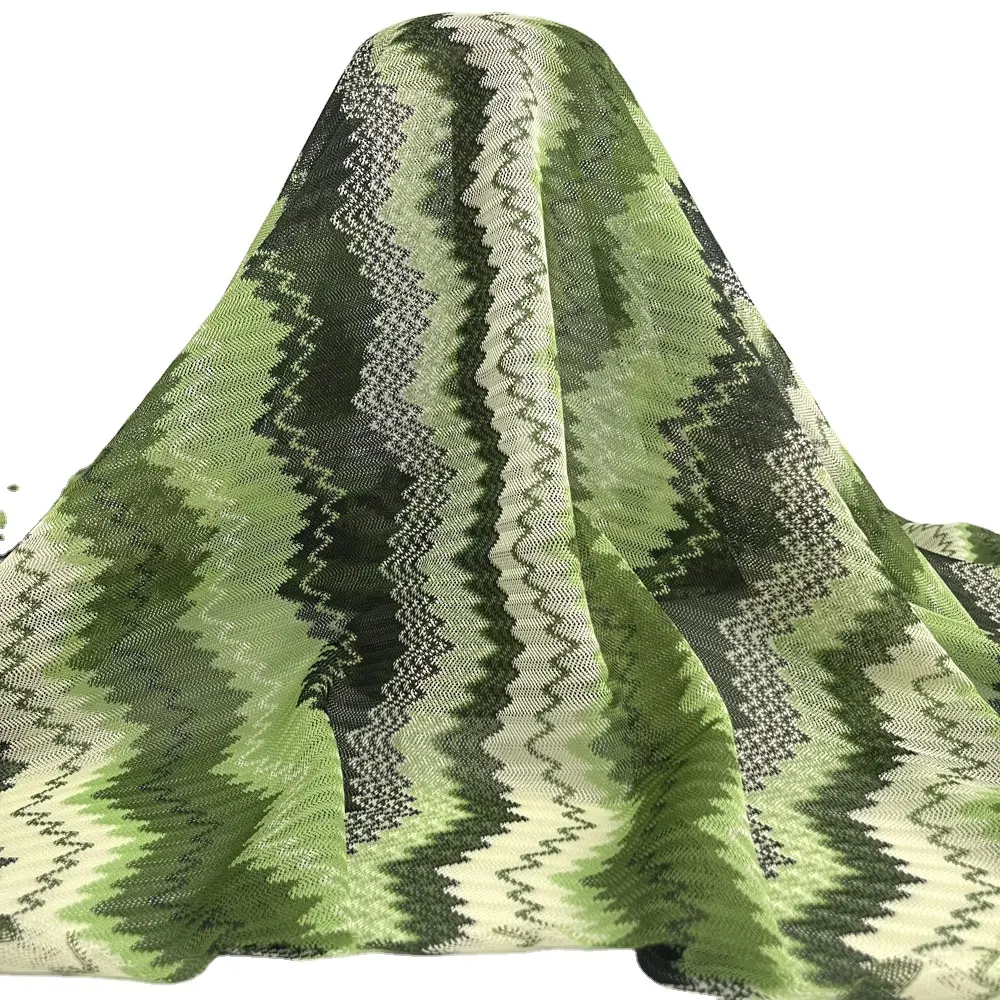 Green and Black Zigzag Fabric