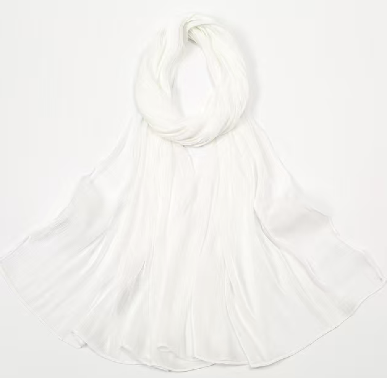 White Pleated Scarf