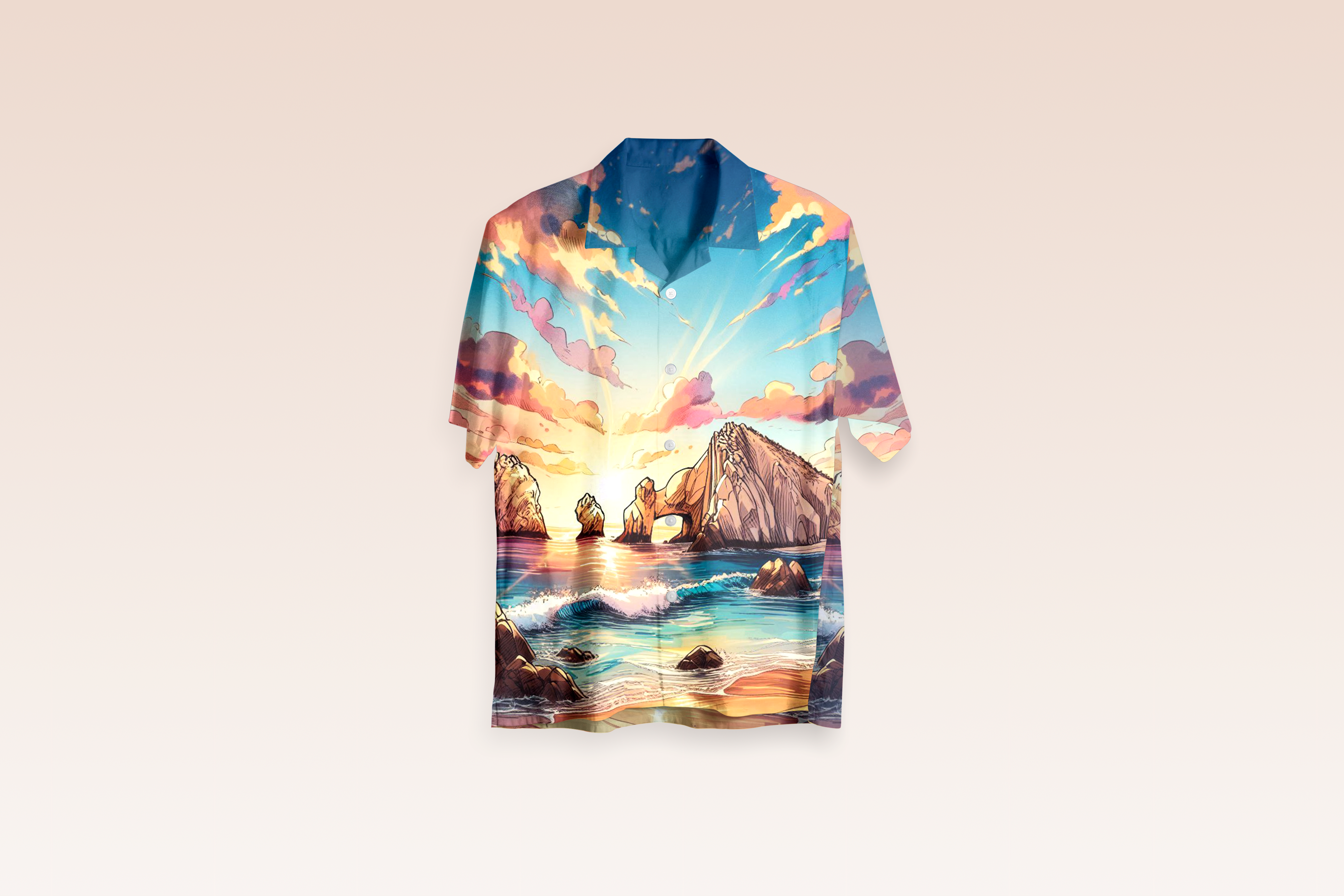 Scenic Beach Print Shirt