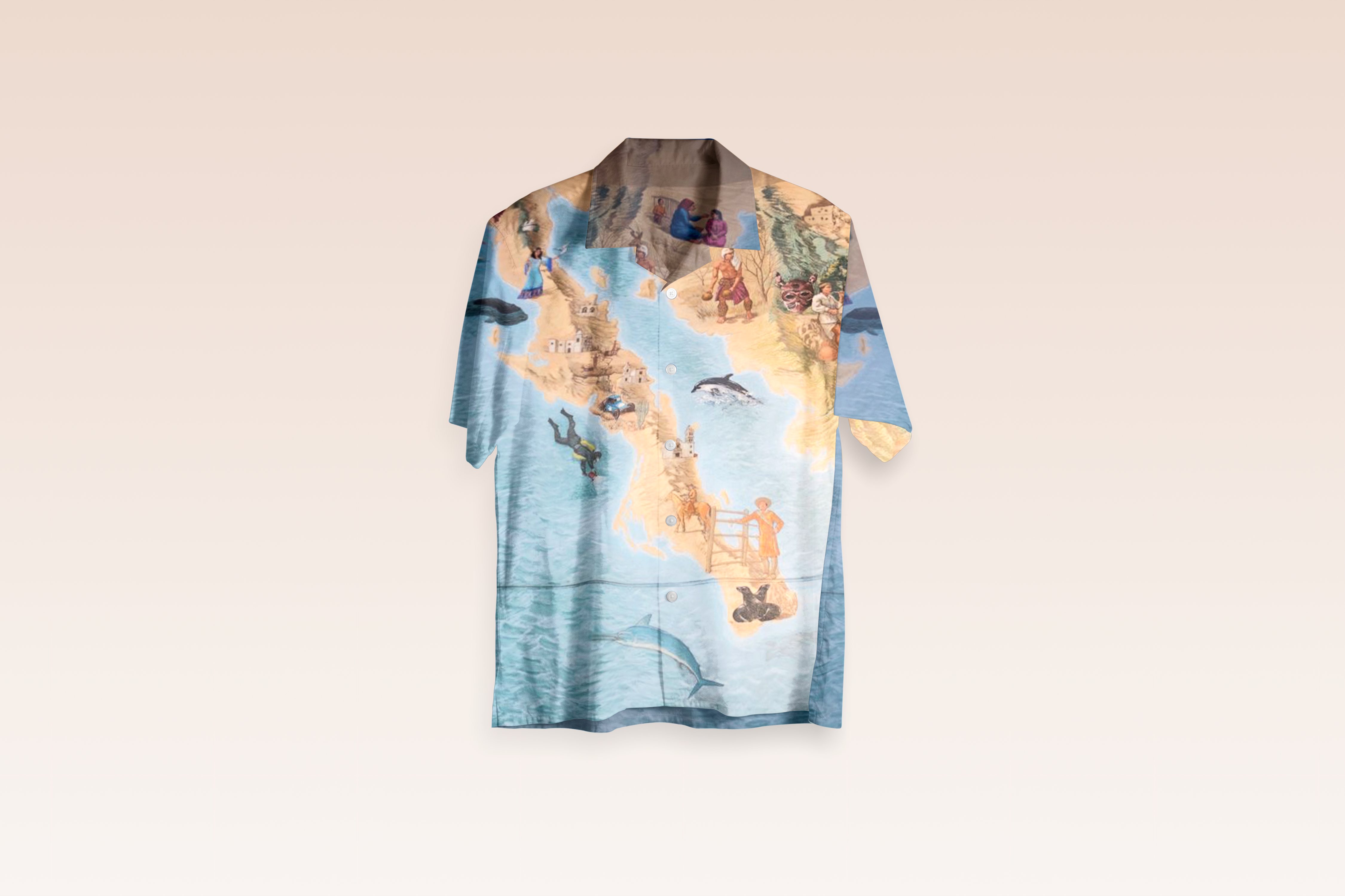 Vintage Hawaiin-Style Button-Up Shirt