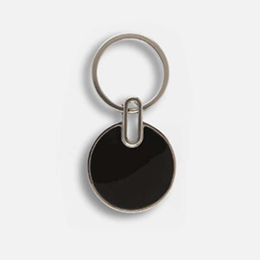 Black Circular Keychain