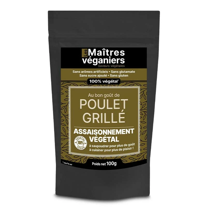 Assaisonnement végétal saveur Poulet Grillé - 1 x 100 gr - Les Maîtres Véganiers