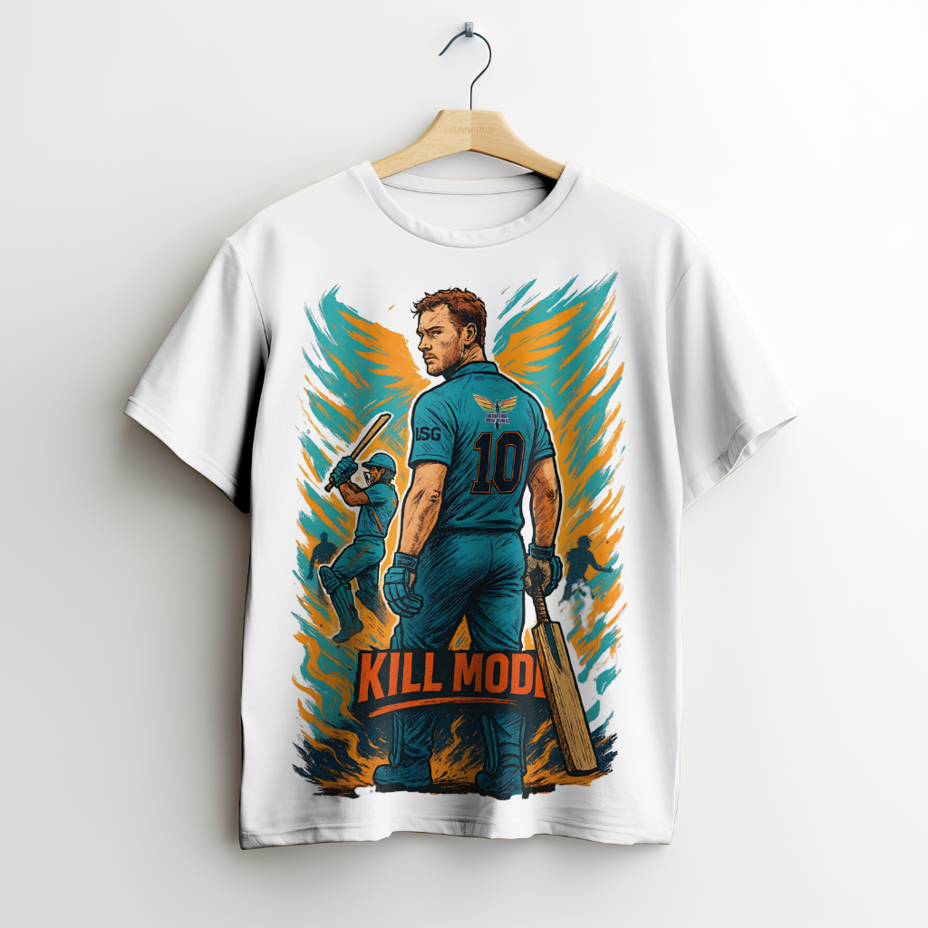 Kill Mode On : Cricket Graphic T-Shirt