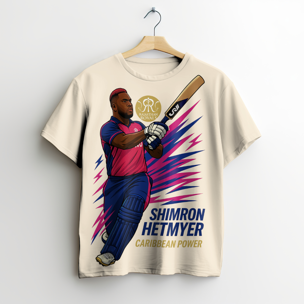 Cricket Player Graphic T-Shirt