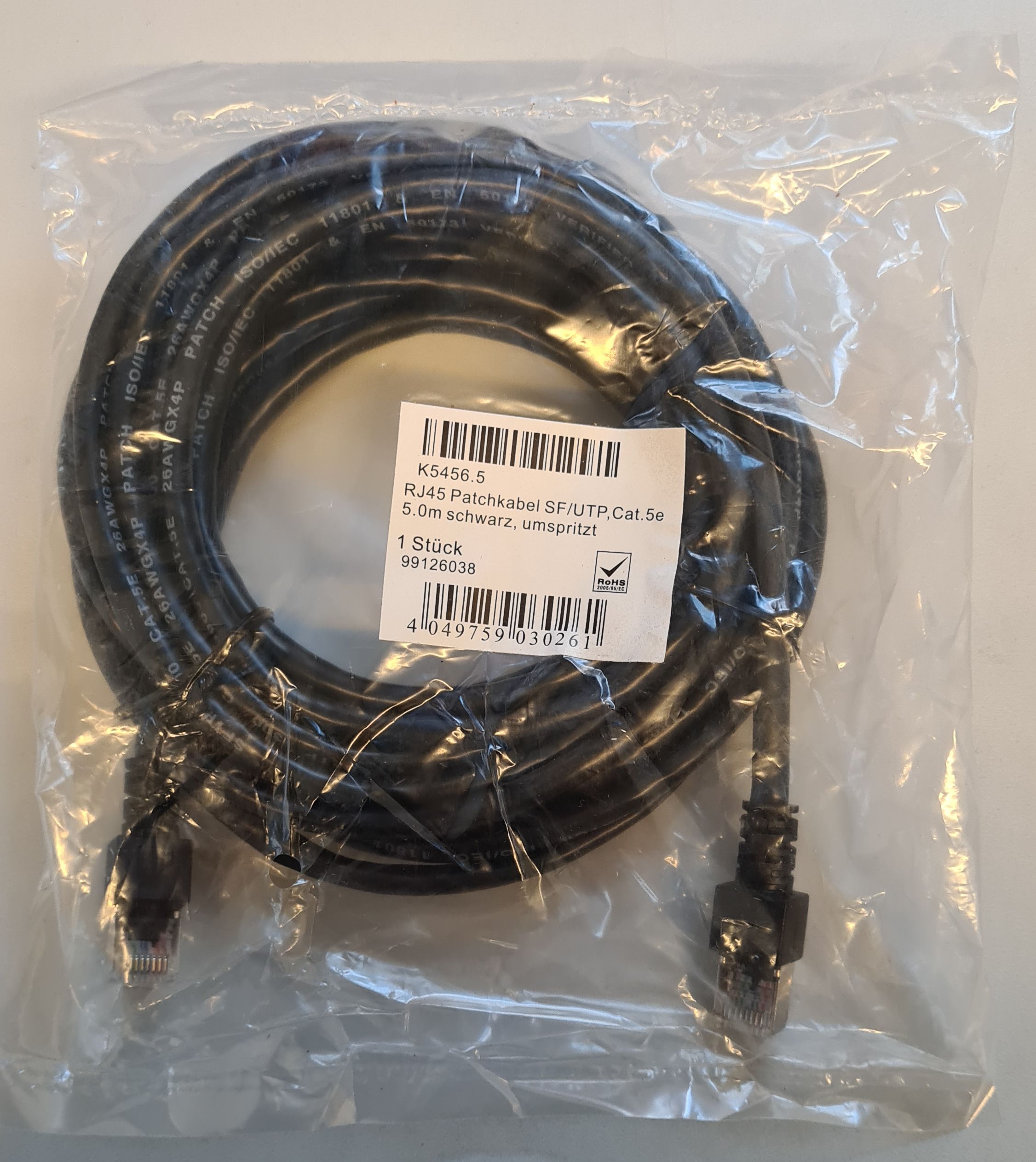 Netzwerkkabel CAT 5e Patchkabel Netzwerkkabel RJ45 LAN DSL Ethernet 5m