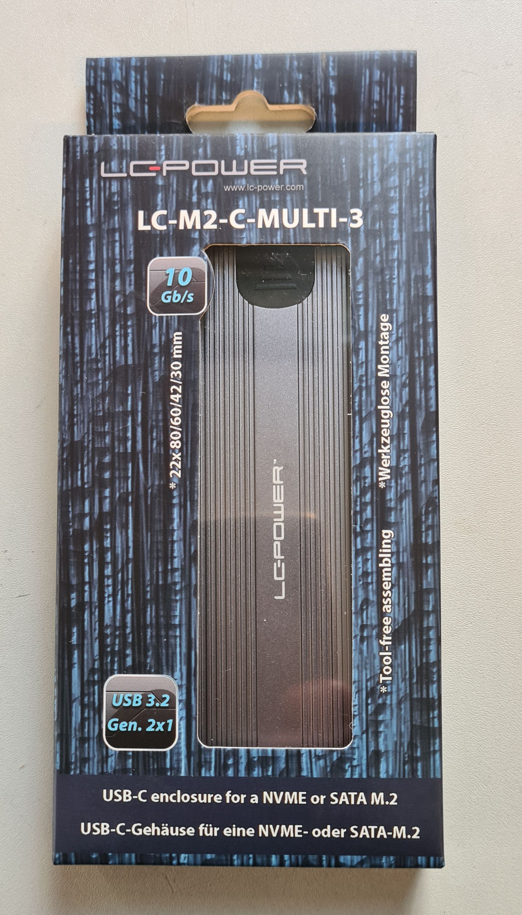 SSD-Gehäuse LC-M2-C-Multi-3 -M.2 (NVMe & SATA) LC-Power