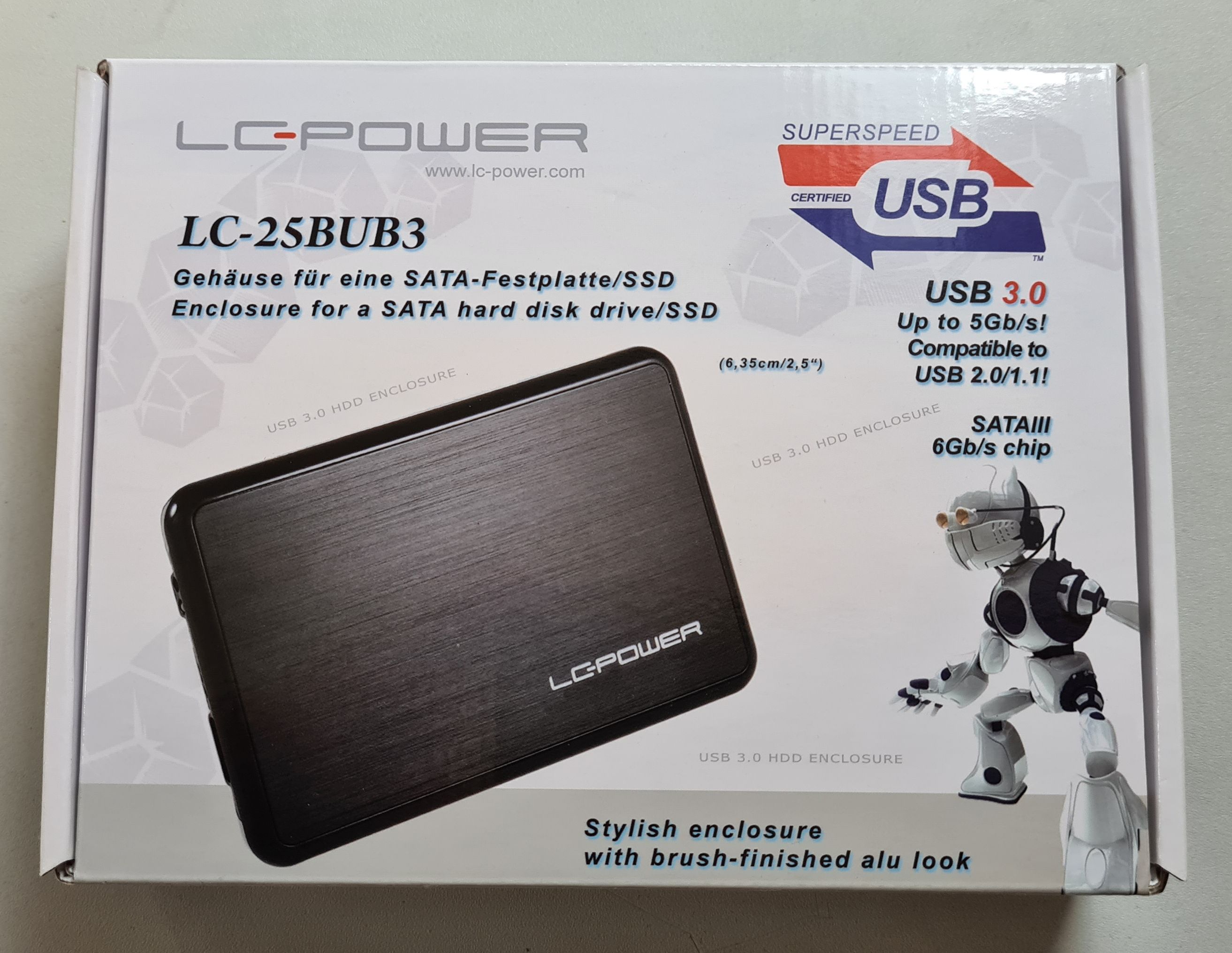 Gehäuse LC-Power 6.3cm (2,5") SATA>USB3.0 LC-25BUB3