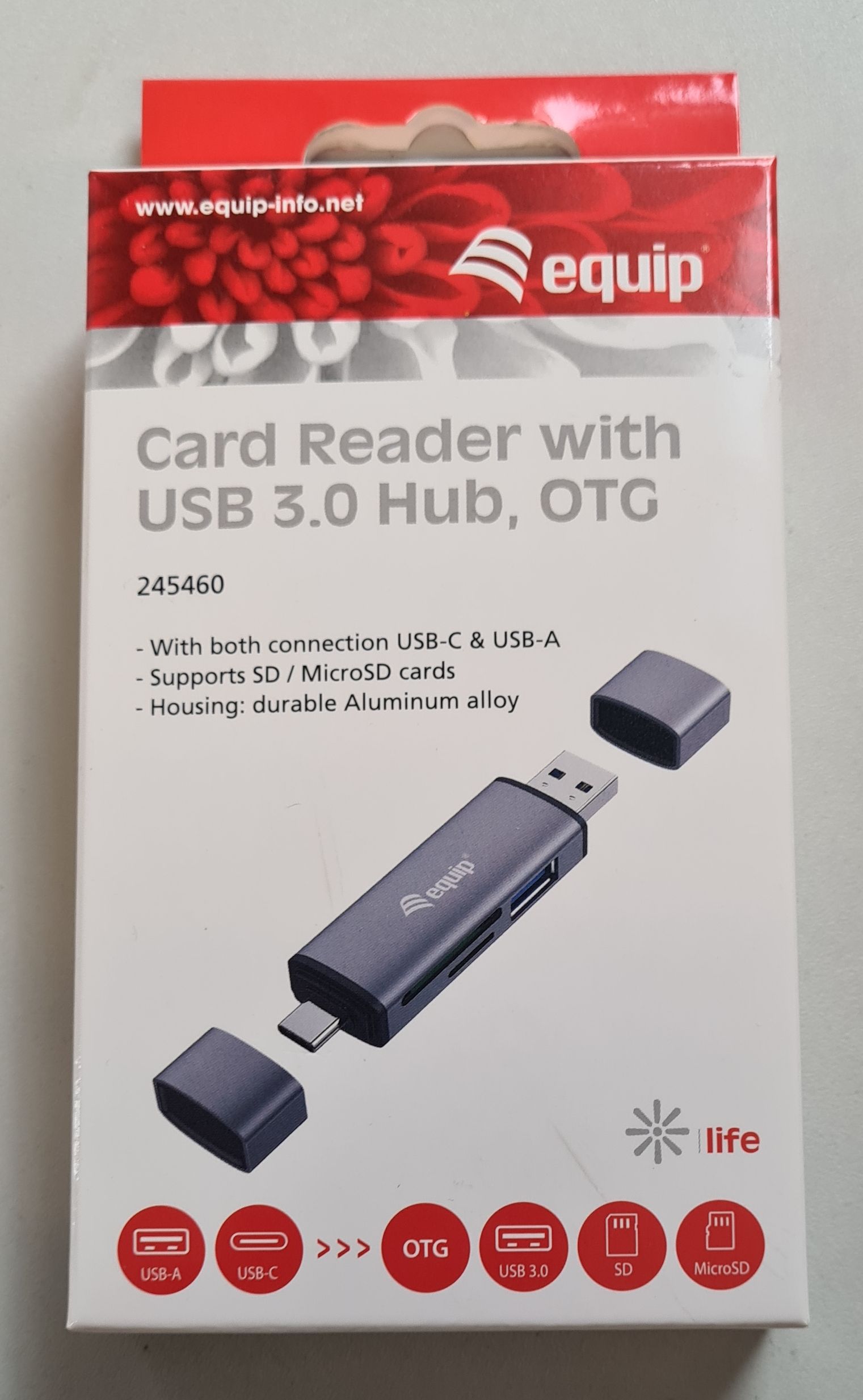 Kartenleser mit USB 3.0-Hub USB-C &USB-A, OTG