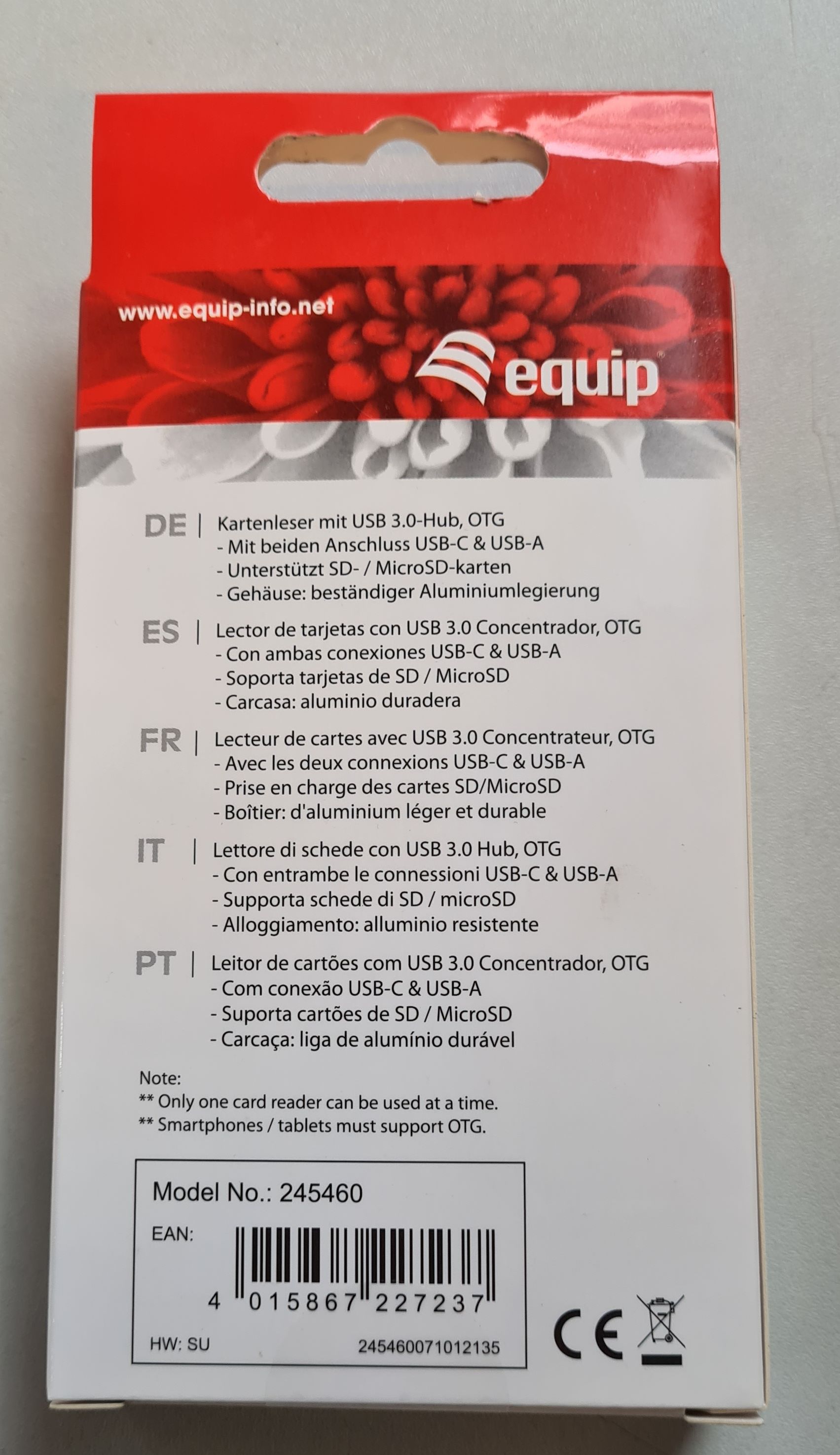 Kartenleser mit USB 3.0-Hub USB-C &USB-A, OTG