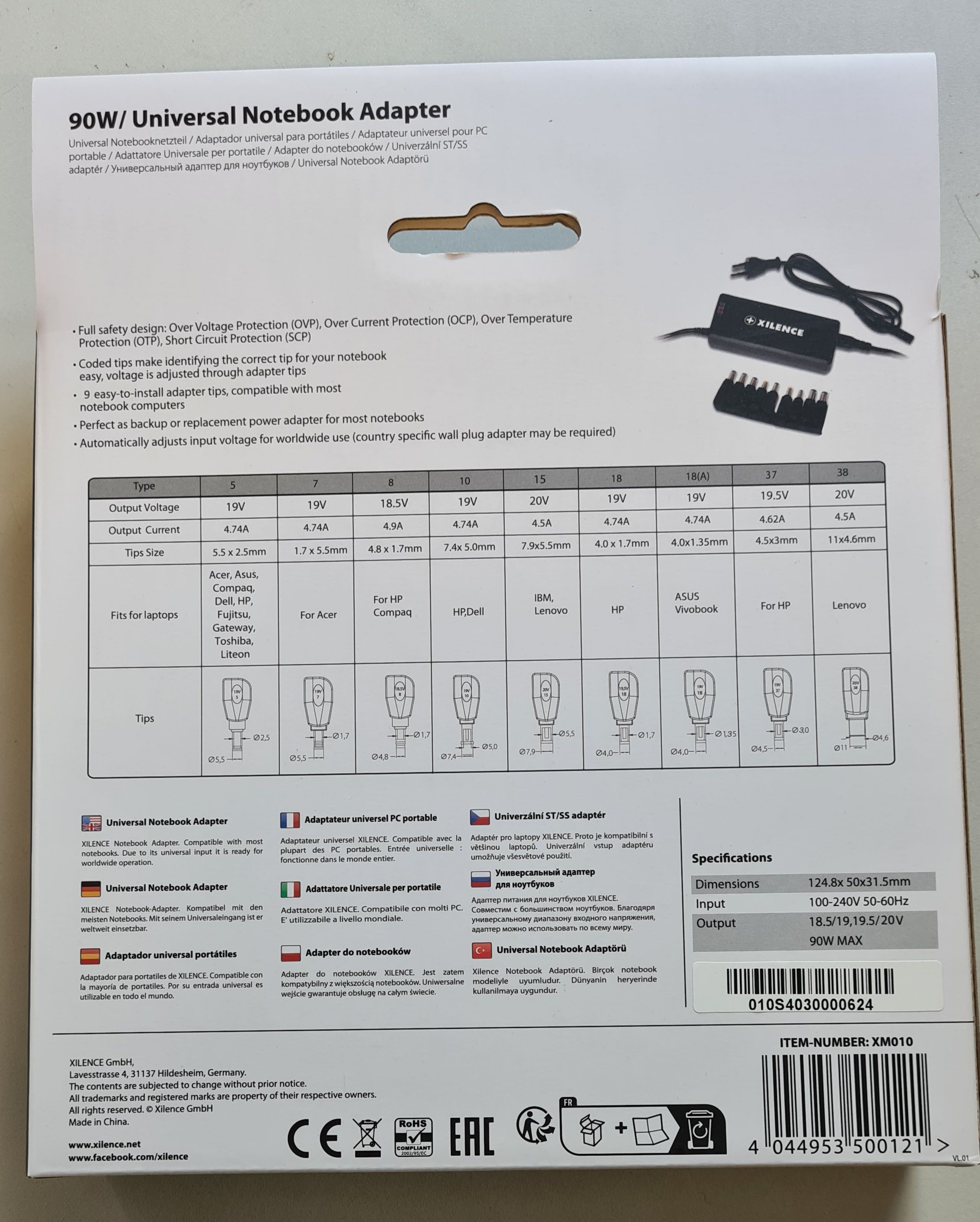 Notebook-Netzteil 90W Universal Xilence mini (XM010)