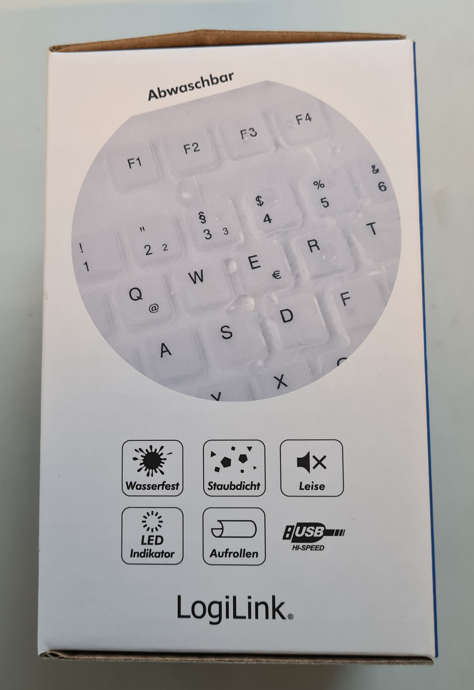 Tastatur Logilink USB / PS/2 Flexibel Wasserfest weiß