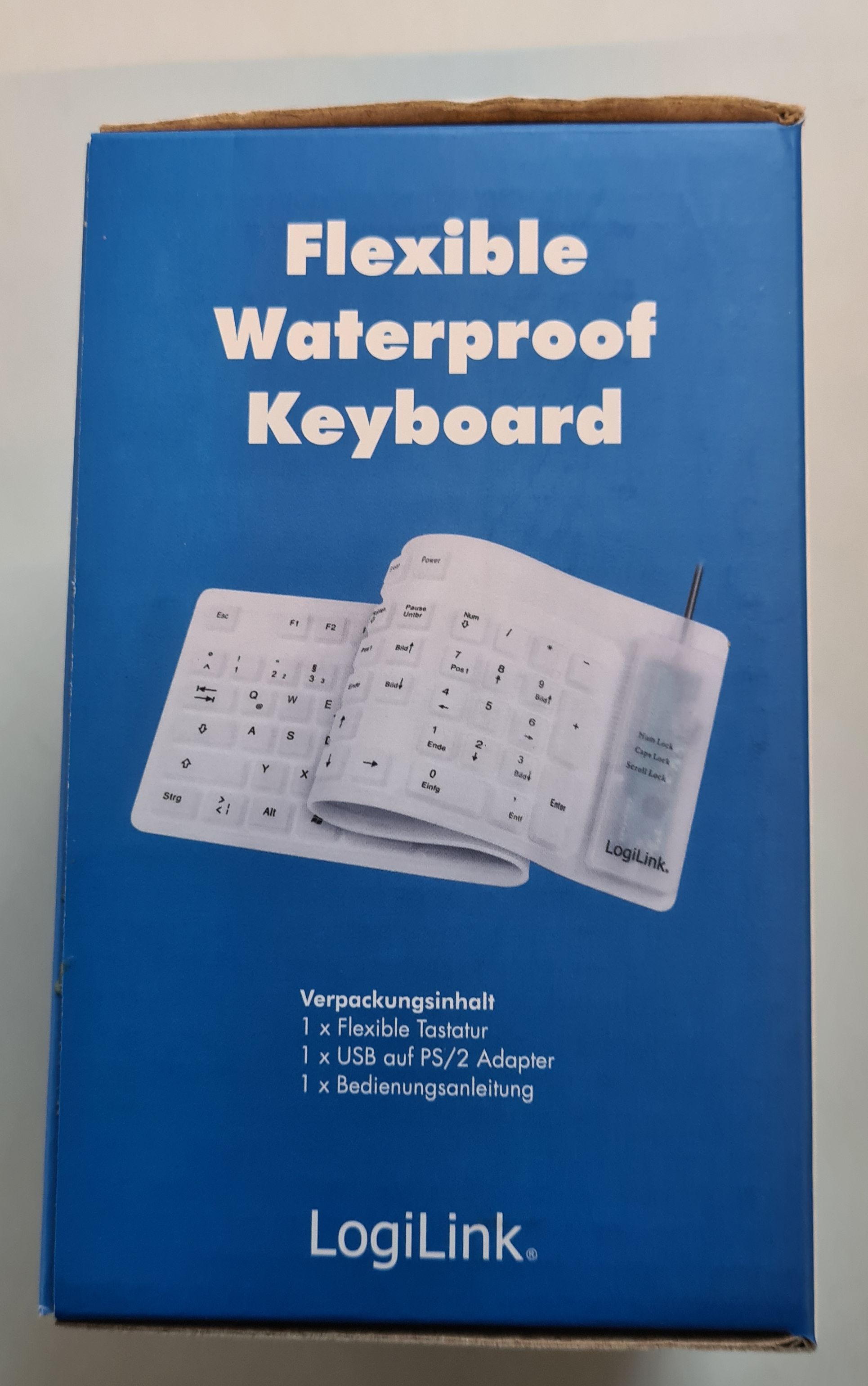 Tastatur Logilink USB / PS/2 Flexibel Wasserfest weiß