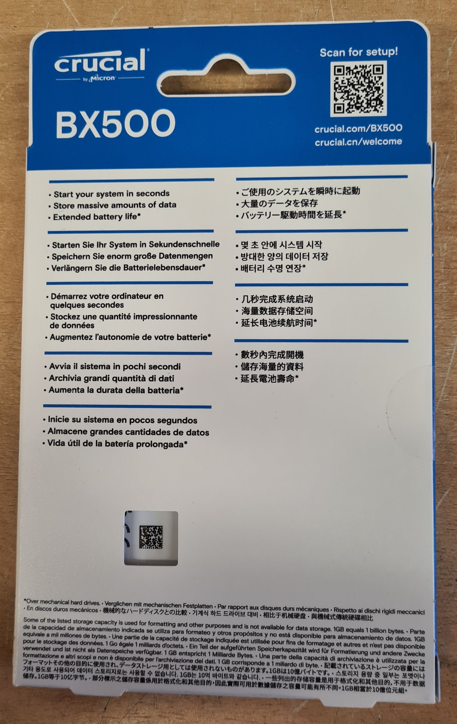 SSD 2.5" 500GB Crucial BX500
