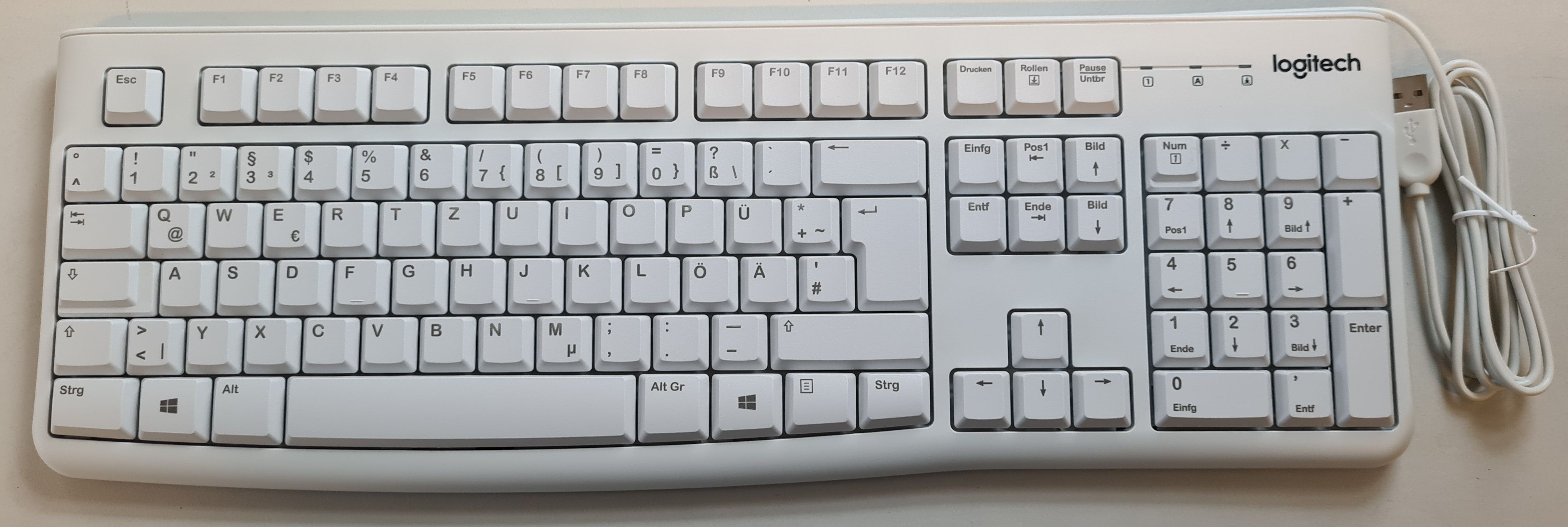 Logitech K120 USB white QWERTZ DE