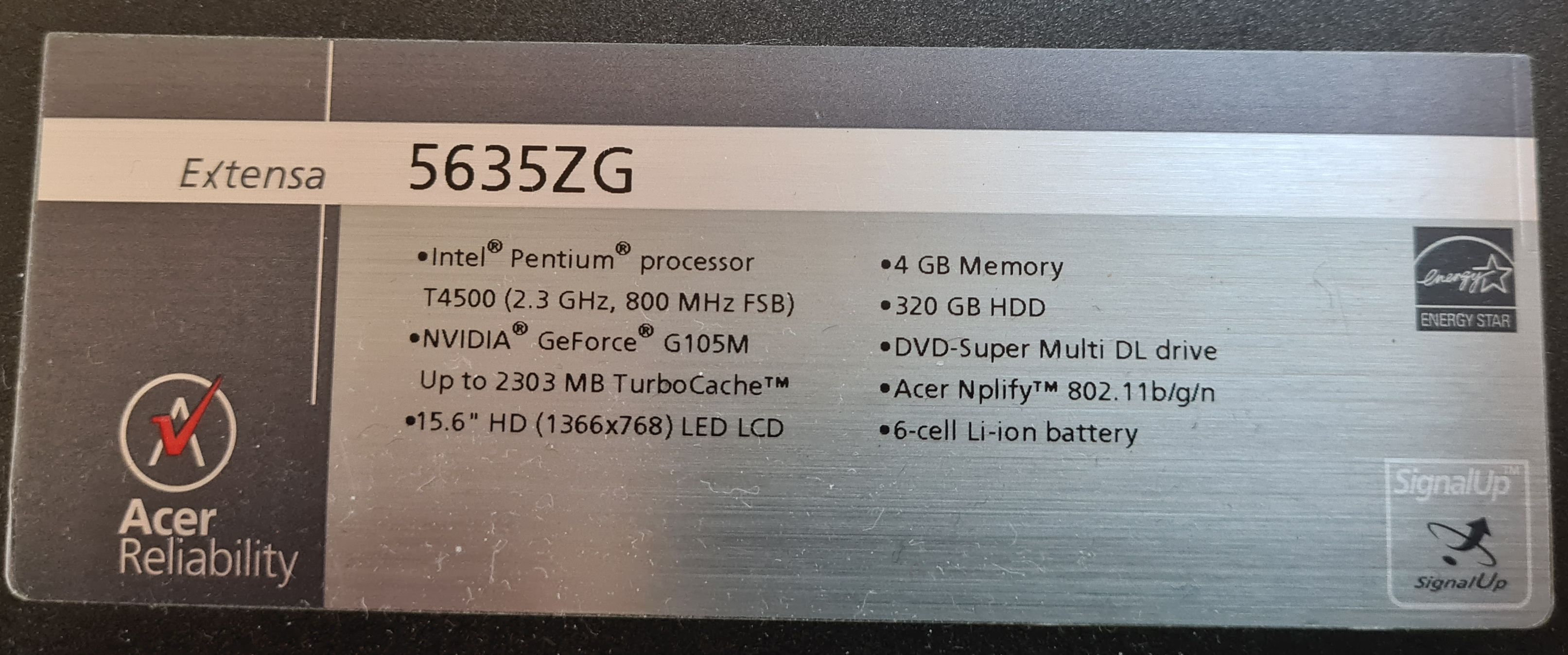 Notebook Acer Extensa 5635Z