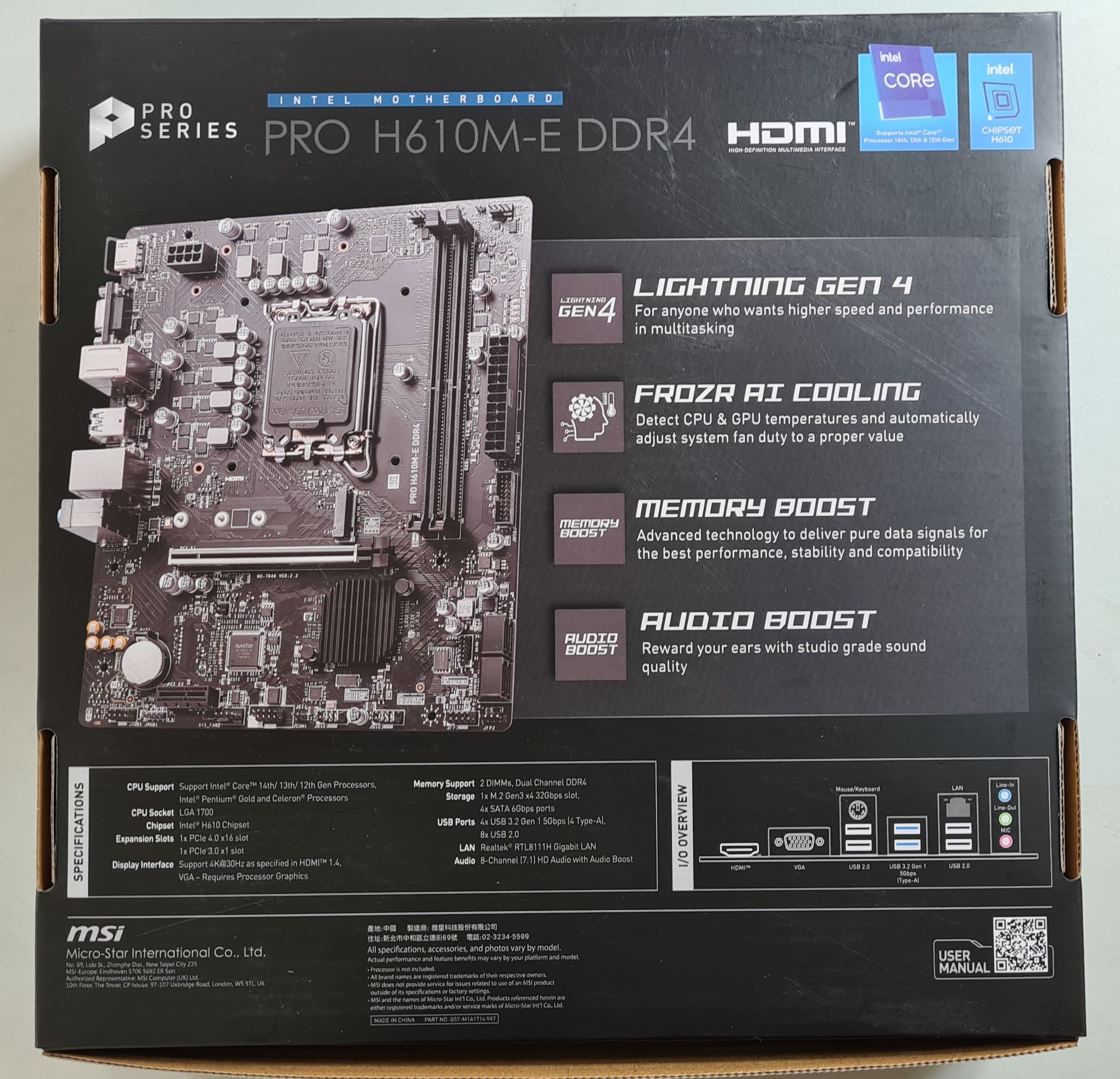 Mainboard 1700 MSI H610M-E PRO mATX D4
