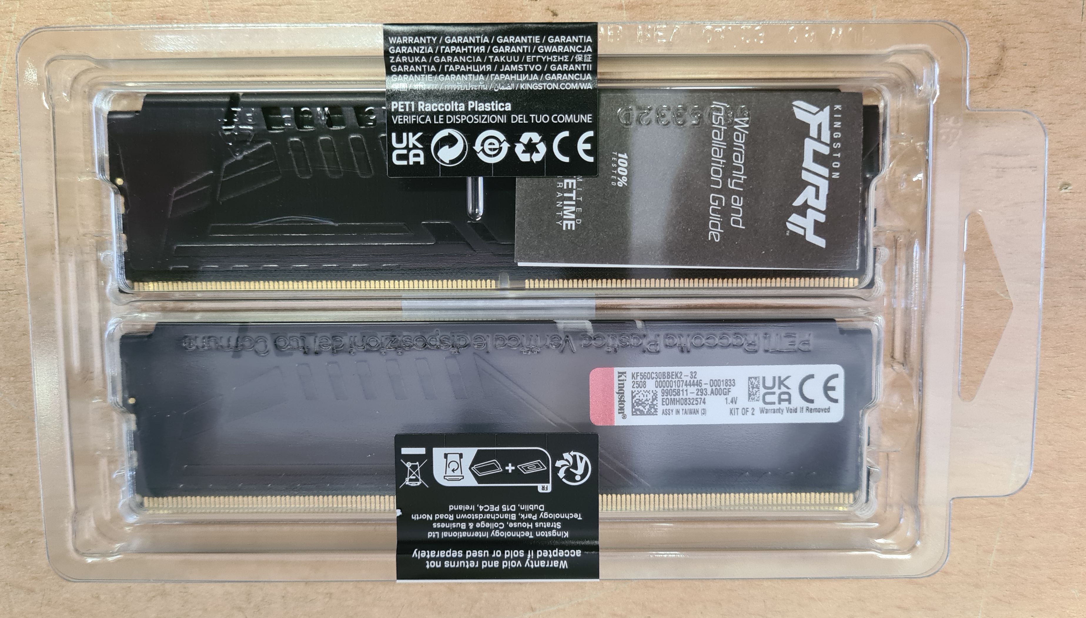 RAM 6000 32GB Kingston FURY Beast (Kit 2x16GB)