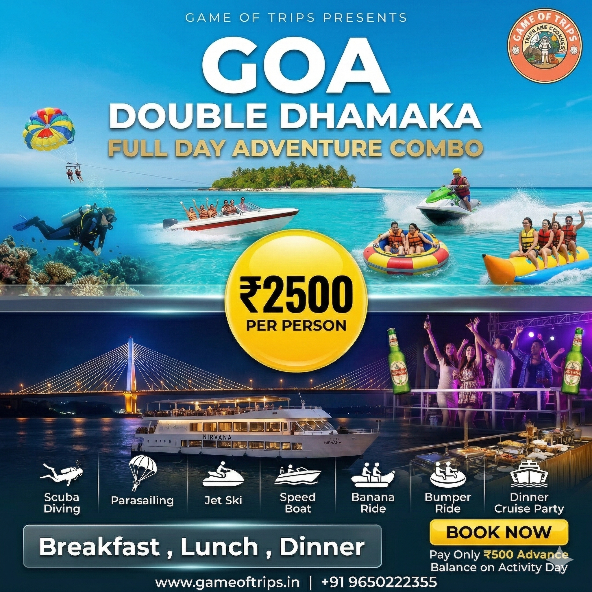 Watersports & Dinner Cruise Combo Deal