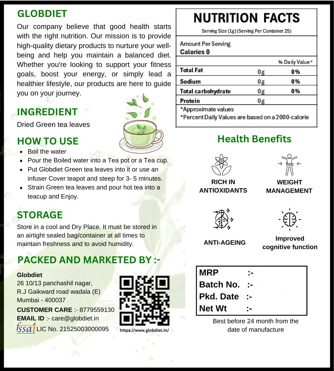 Green Tea Loose Leaves (25g)
