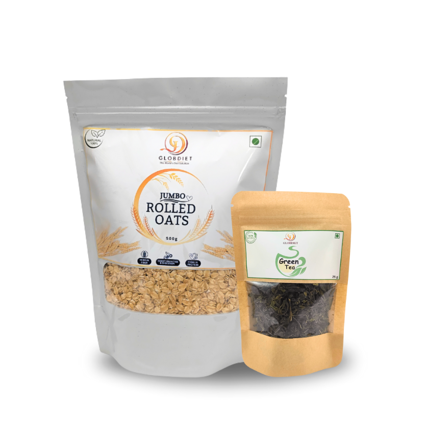 Jumbo Rolled Oats and Green tea leaves