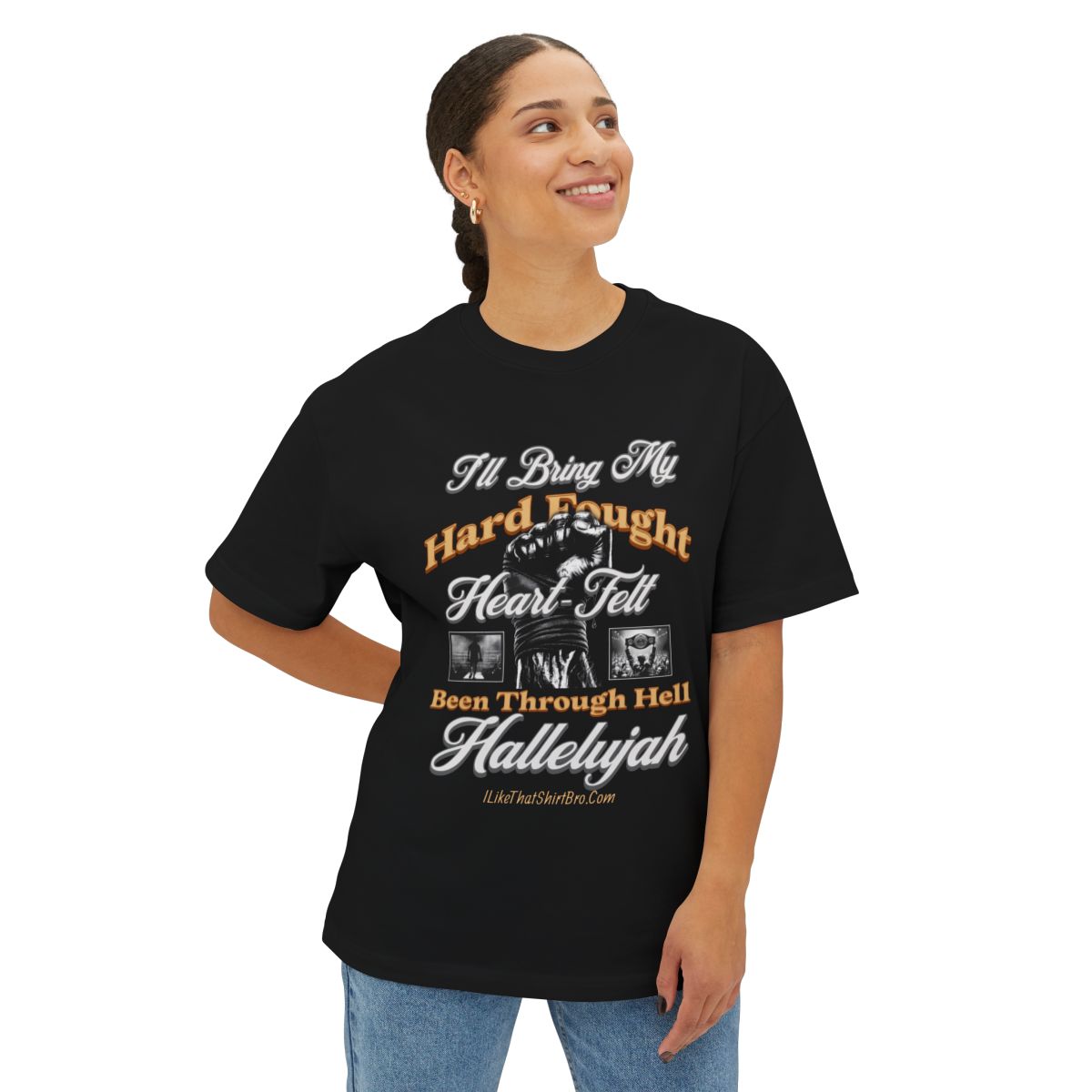 Hard Fought Hallelujah Boxy Graphic T-Shirt