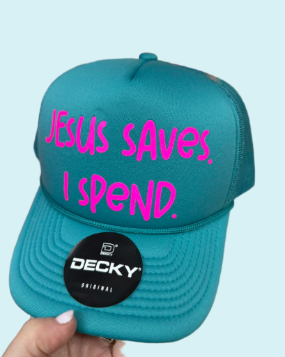 Jesus Saves I Spend Trucker Hat