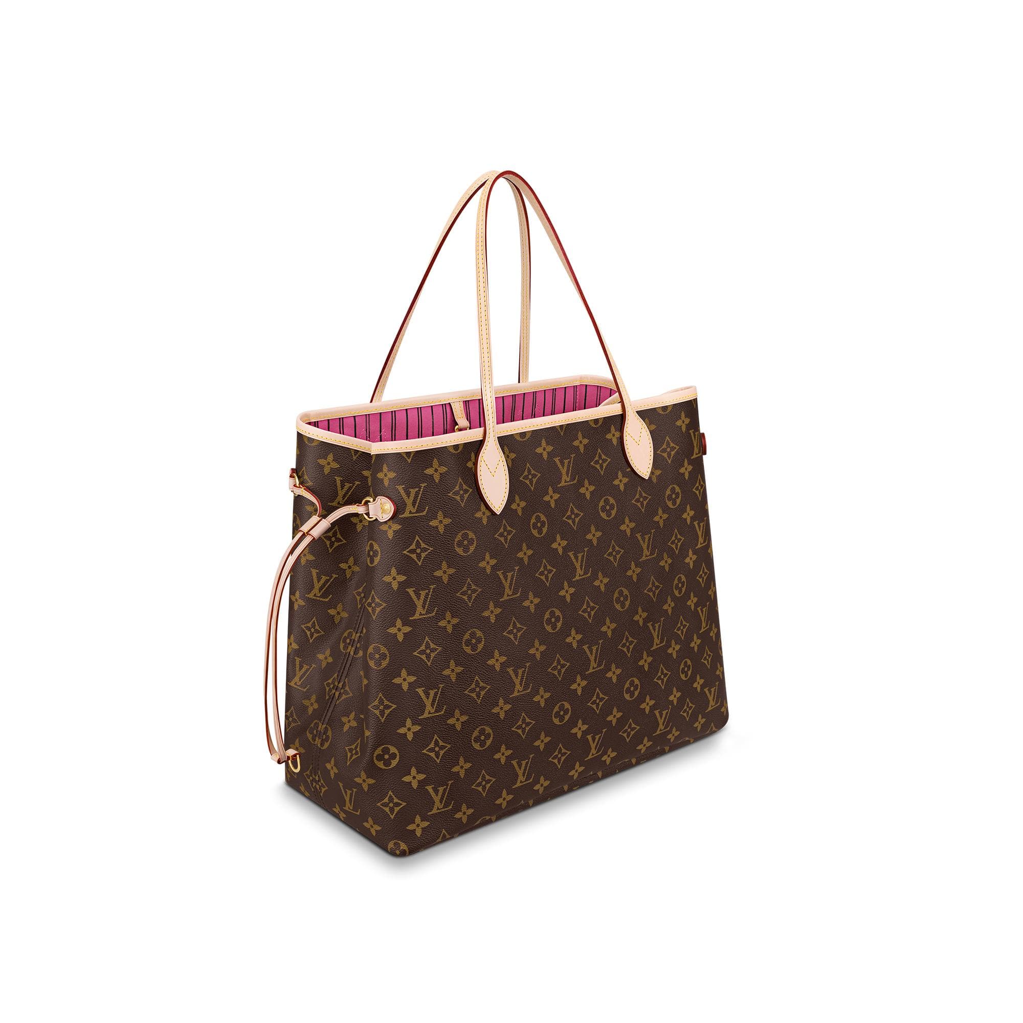 L*V bag Louis Vuitton bag NEVERFULL large handbag color peony pink