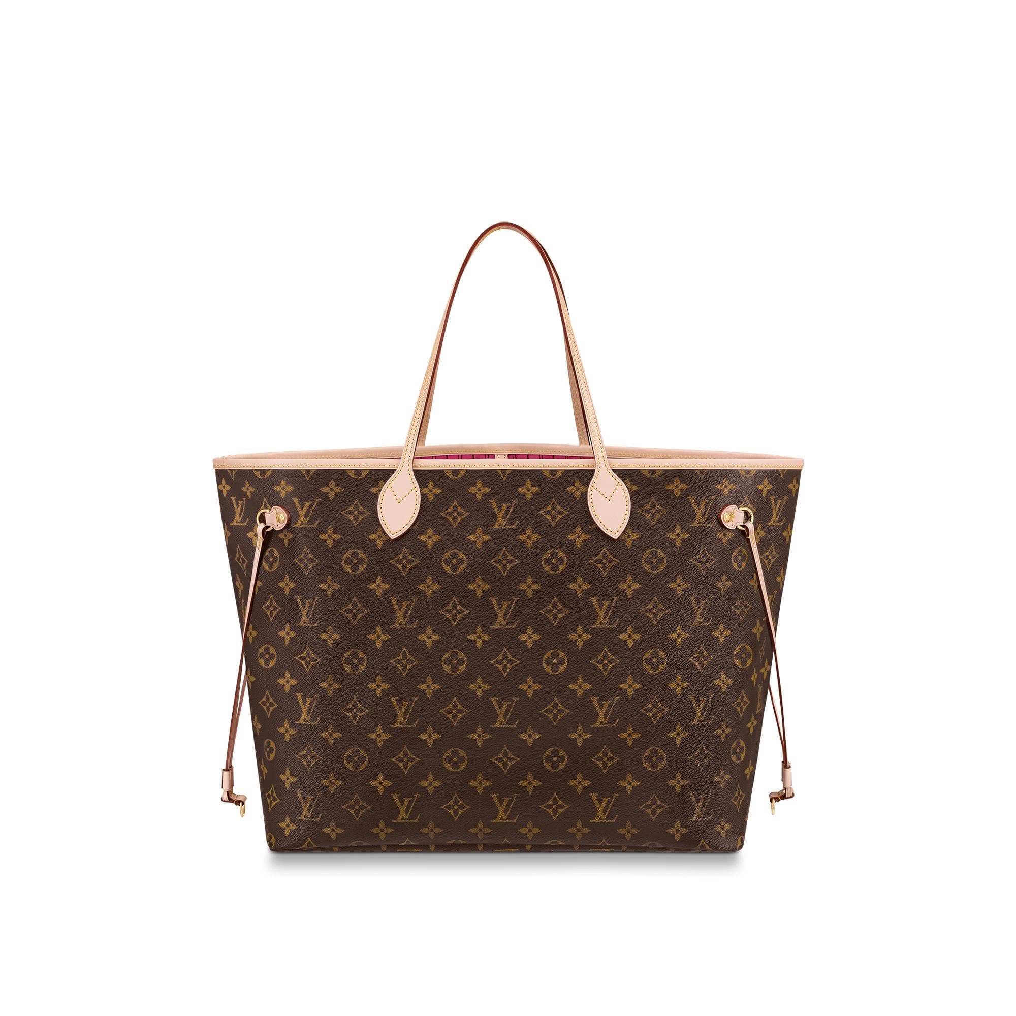 L*V bag Louis Vuitton bag NEVERFULL large handbag color peony pink