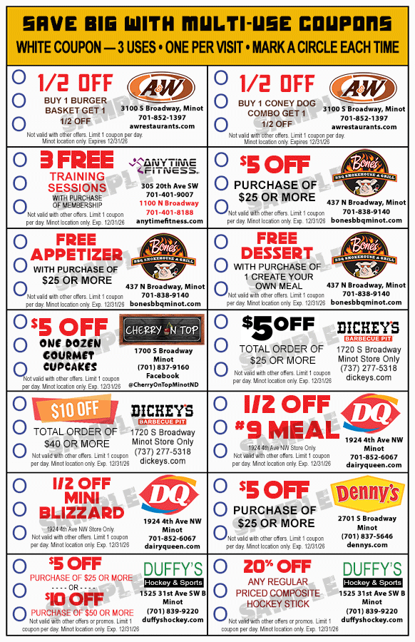 Minot Extreme Saver Coupon Book