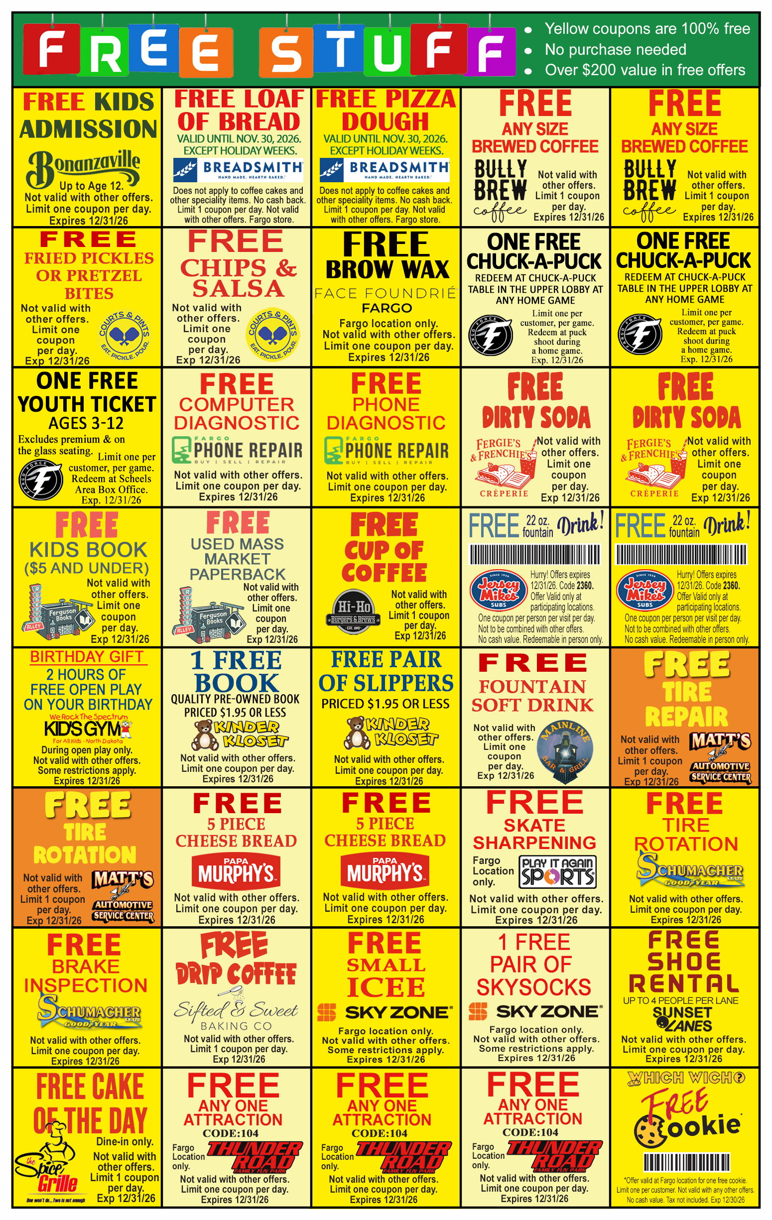 Fargo Area Extreme Saver Coupon Book
