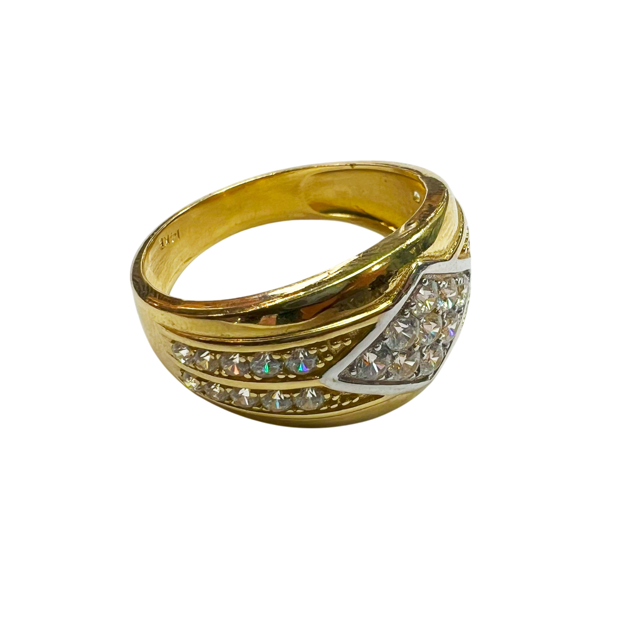Gold Ring with Zirconia Filled Center
