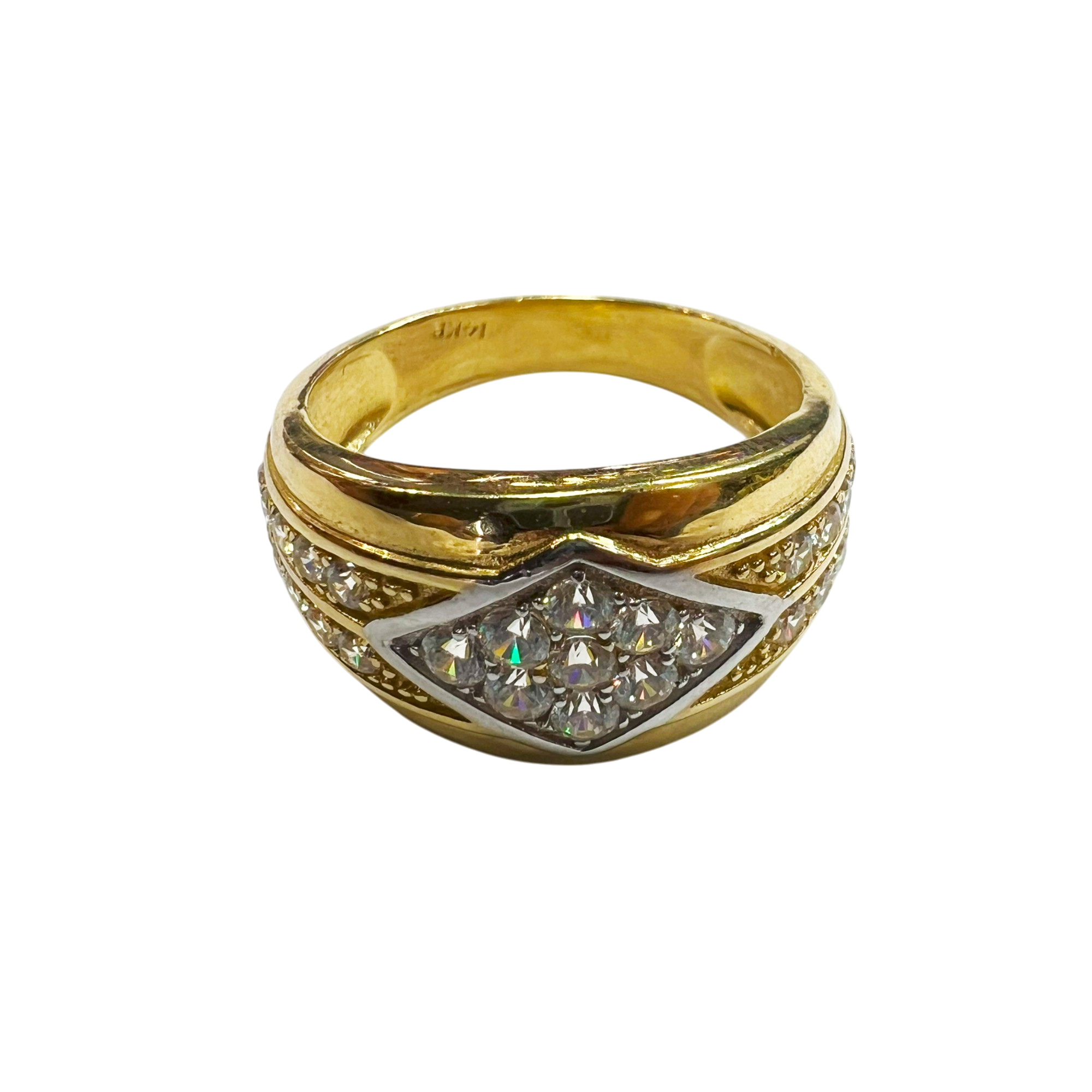 Gold Ring with Zirconia Filled Center