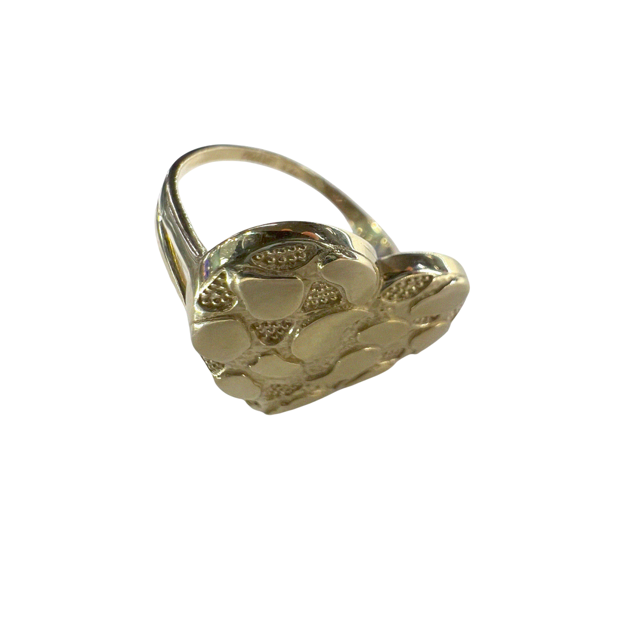 Nugget surfaced Gold Heart Ring.