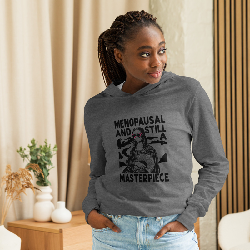 Funny Menopause Mona Lisa Hooded Long-Sleeve Tee 