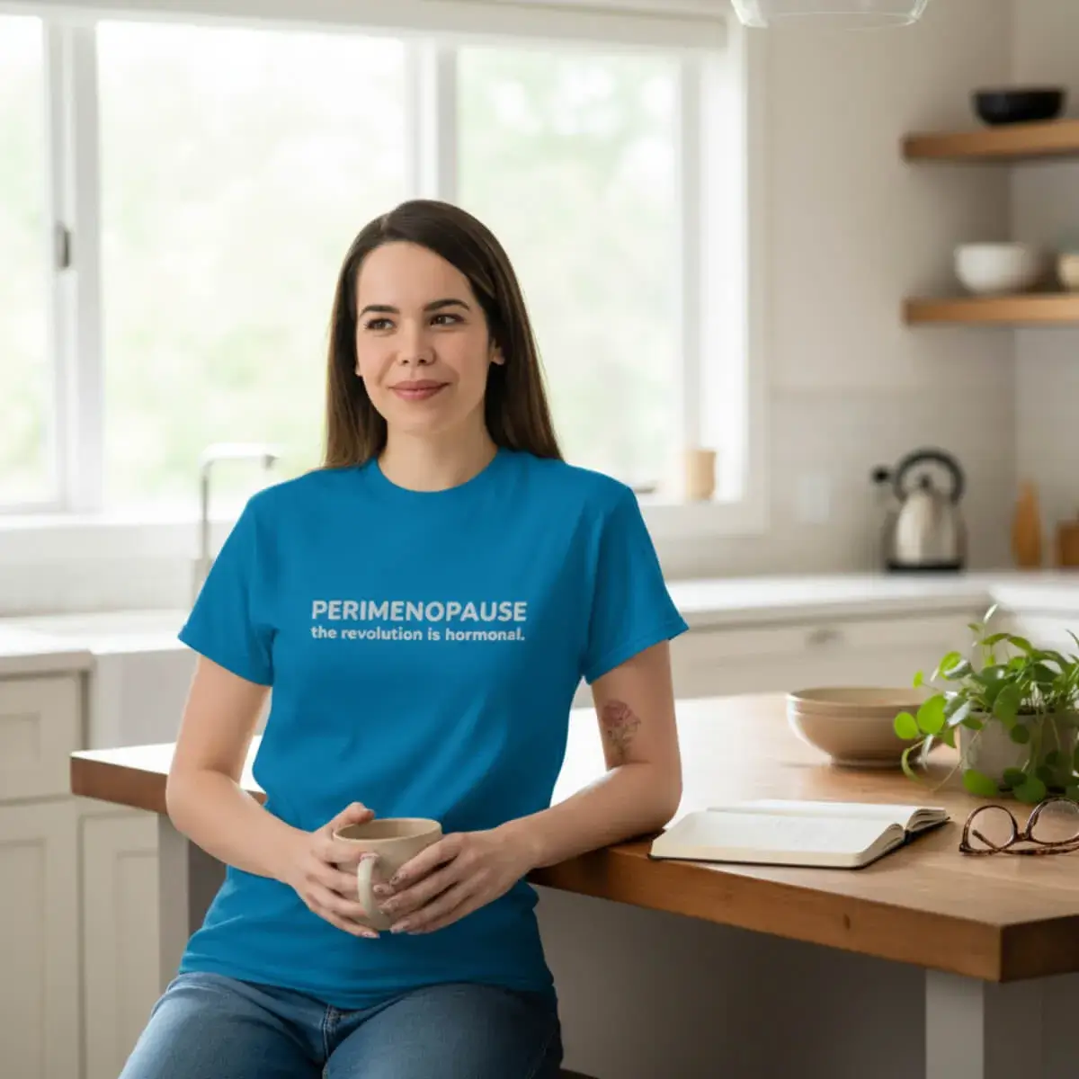 Embroidered Perimenopause The Revolution Is Hormonal T-shirt