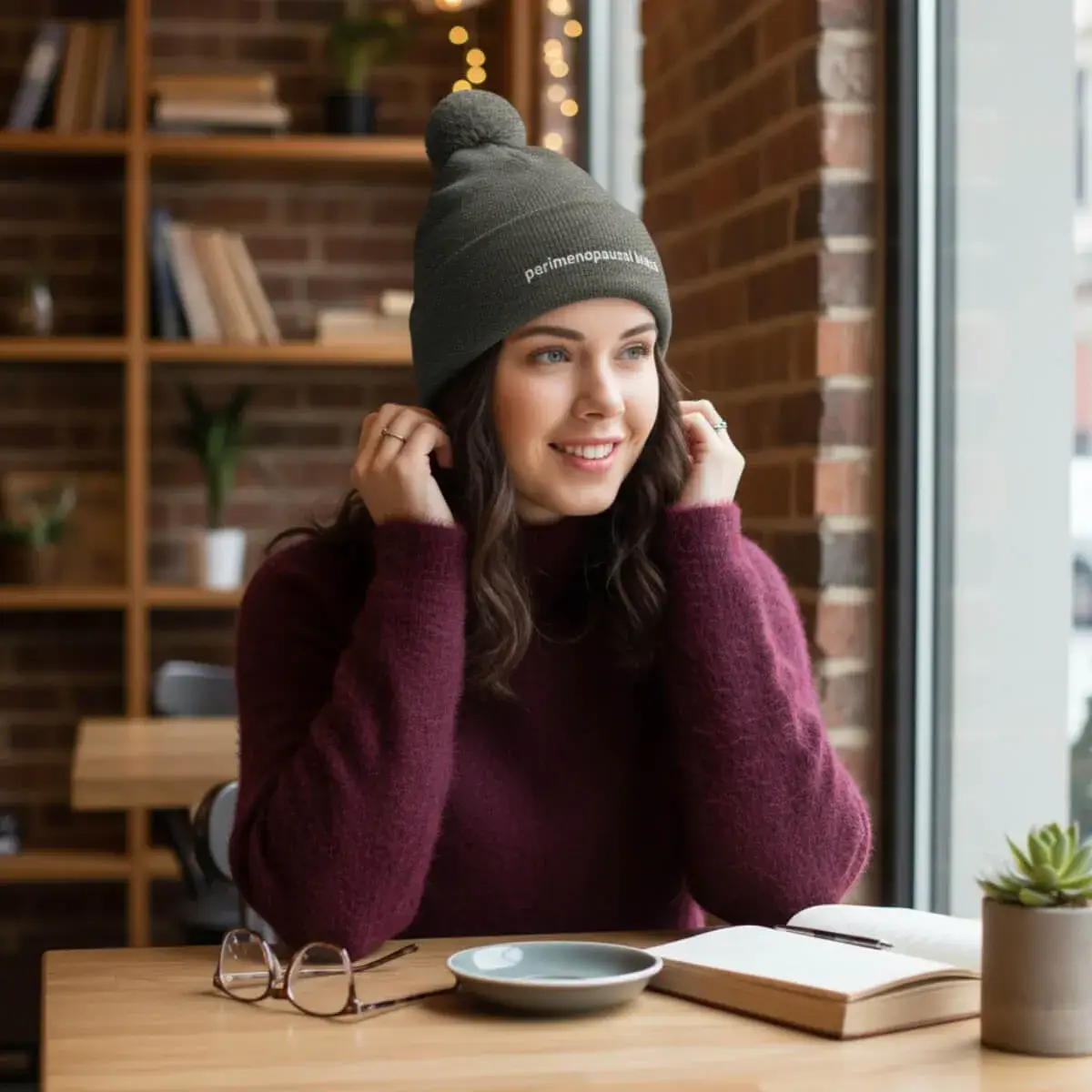 Perimenopausal Bitch PomPom Beanie