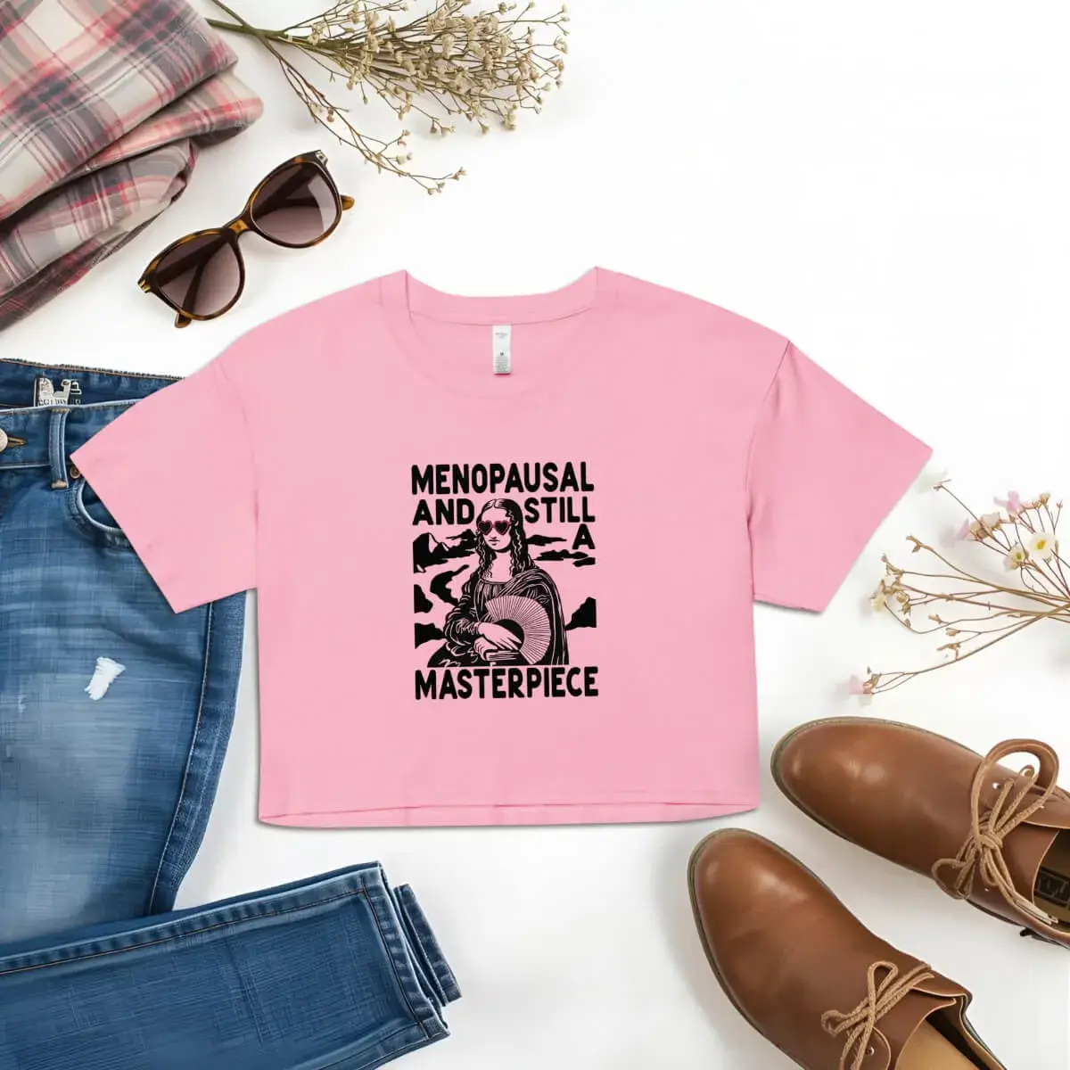 Funny Menopause Mona Lisa Crop Top